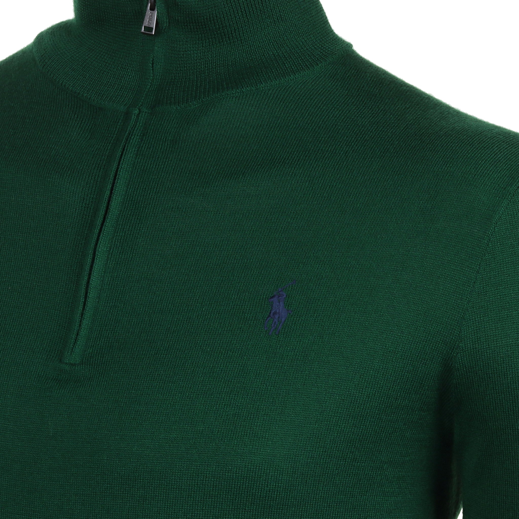 Polo Estate -Rib Quarter shops Zip Up Sweater- Hunter Green