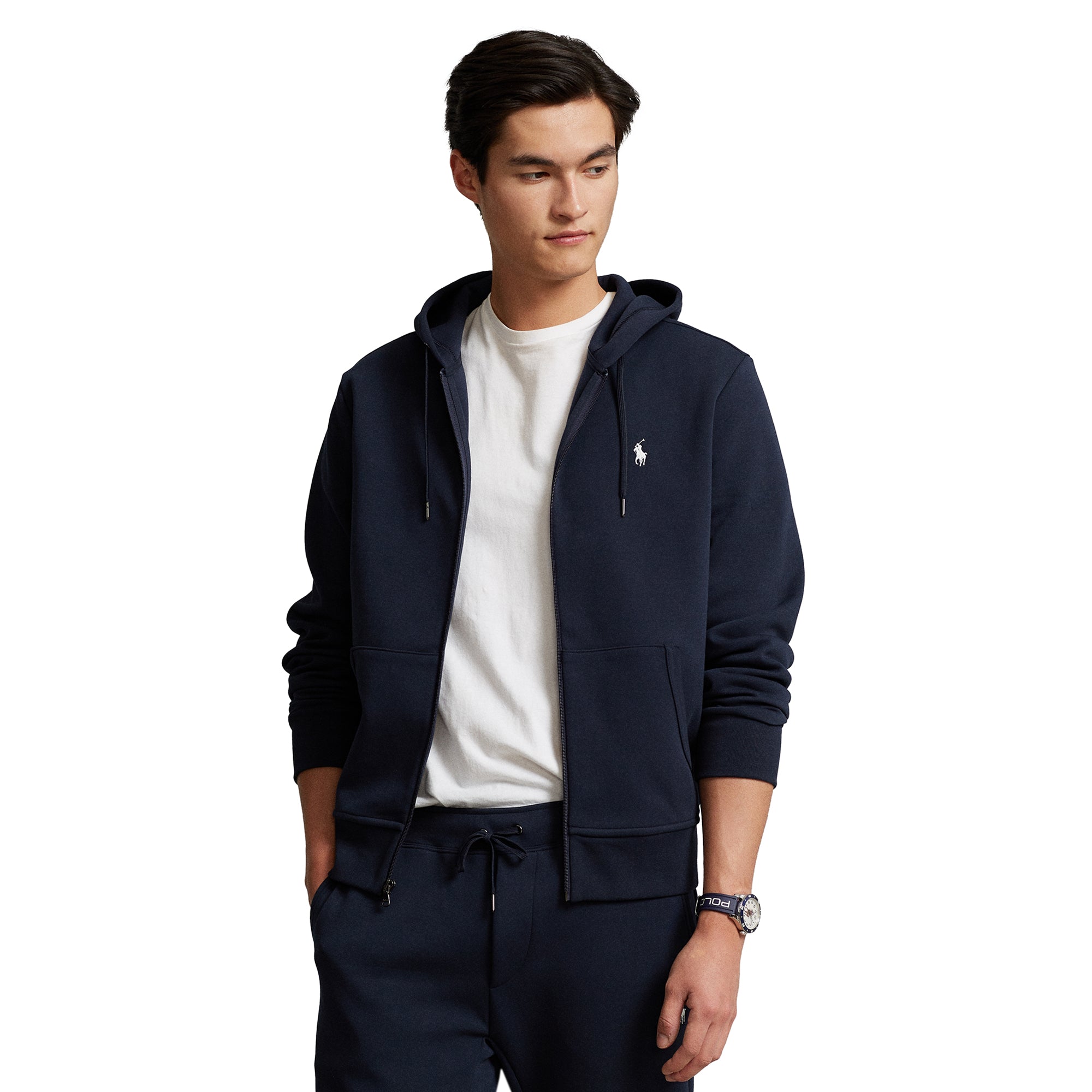 Polo Ralph Lauren Double Knit Full Zip Hoodie Aviator Navy 002