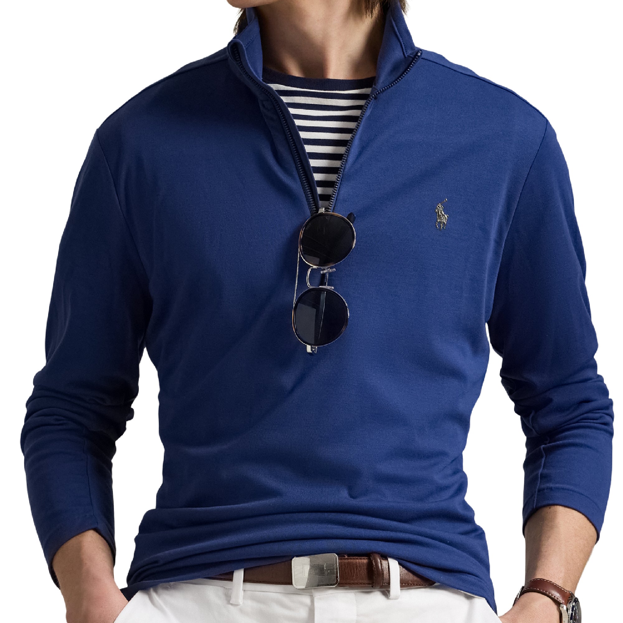 Polo Golf Ralph Lauren Performance 1/4 Zip Pullover Annapolis Blue 004