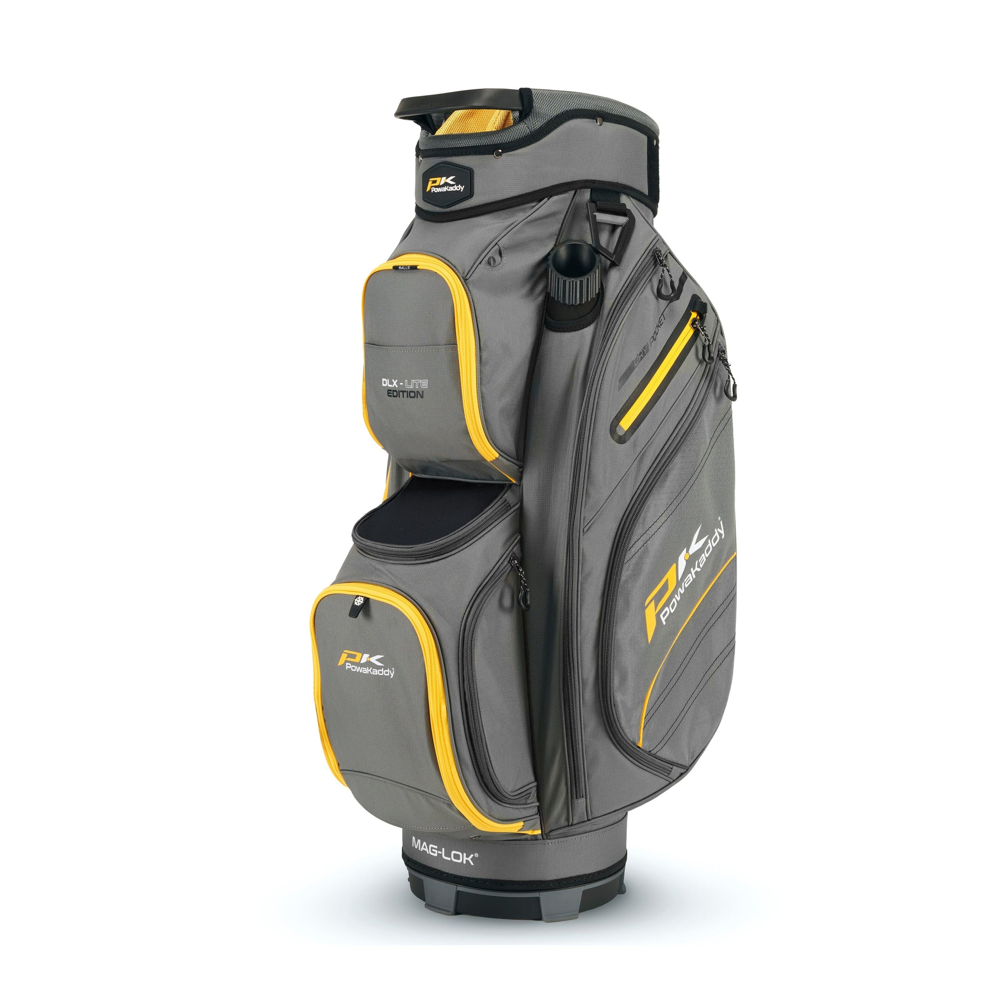 PowaKaddy DLX-Lite Cart Bag Gunmetal/Yellow 