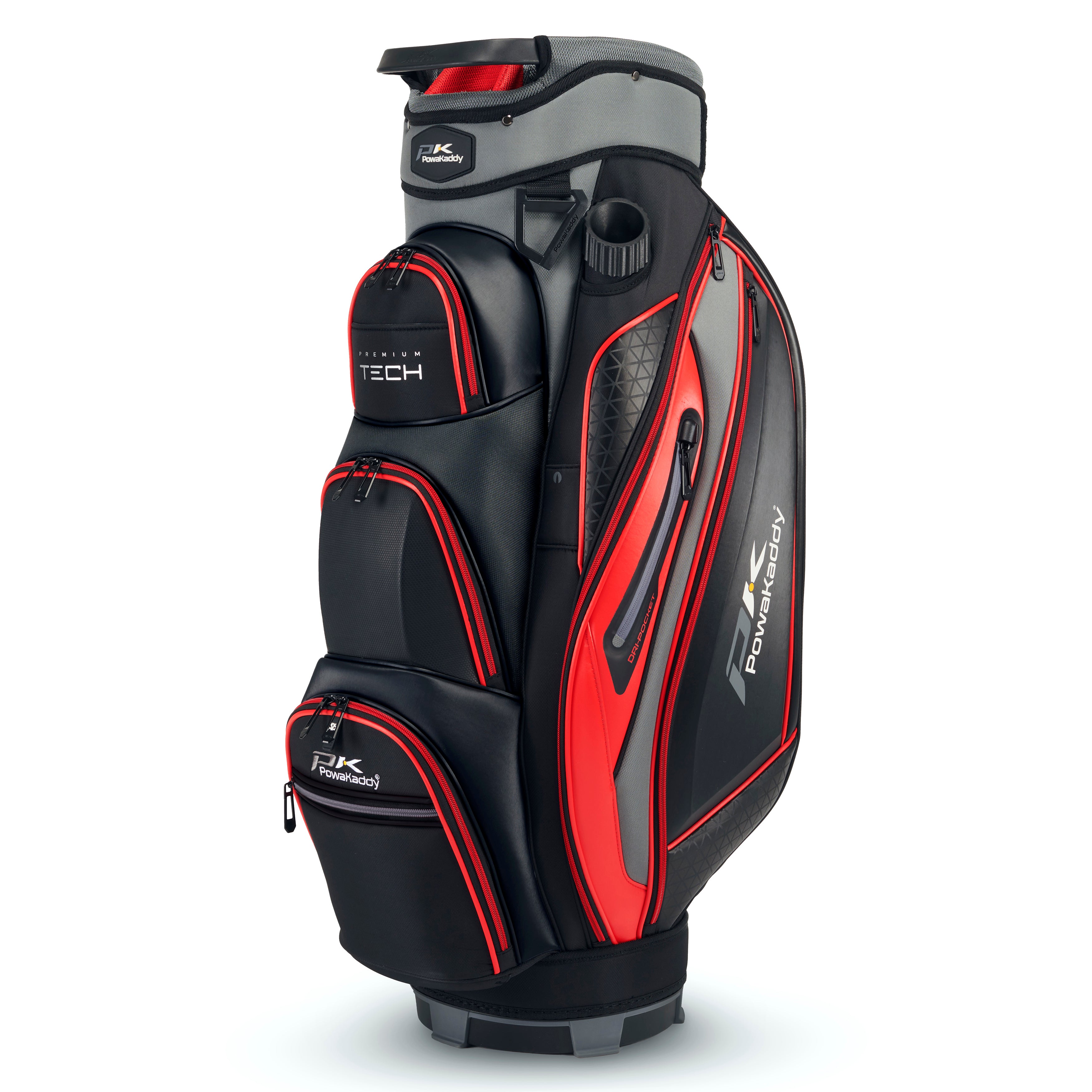 PowaKaddy Premium Tech Cart Bag Gunmetal Black Red 02782-04-01 | Function18