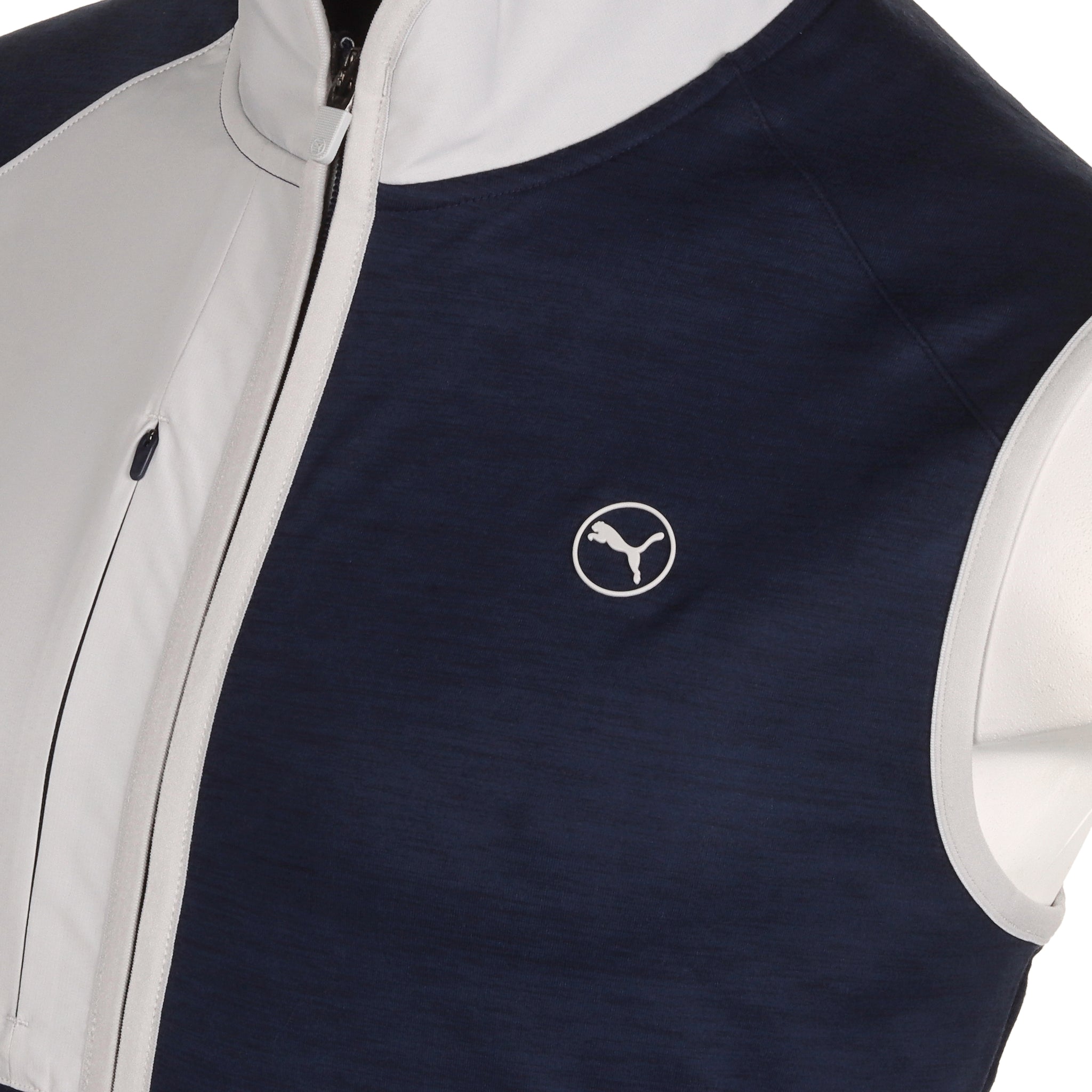 Puma Golf Cloudspun Vest Deep Navy Heather/Ash Grey 02