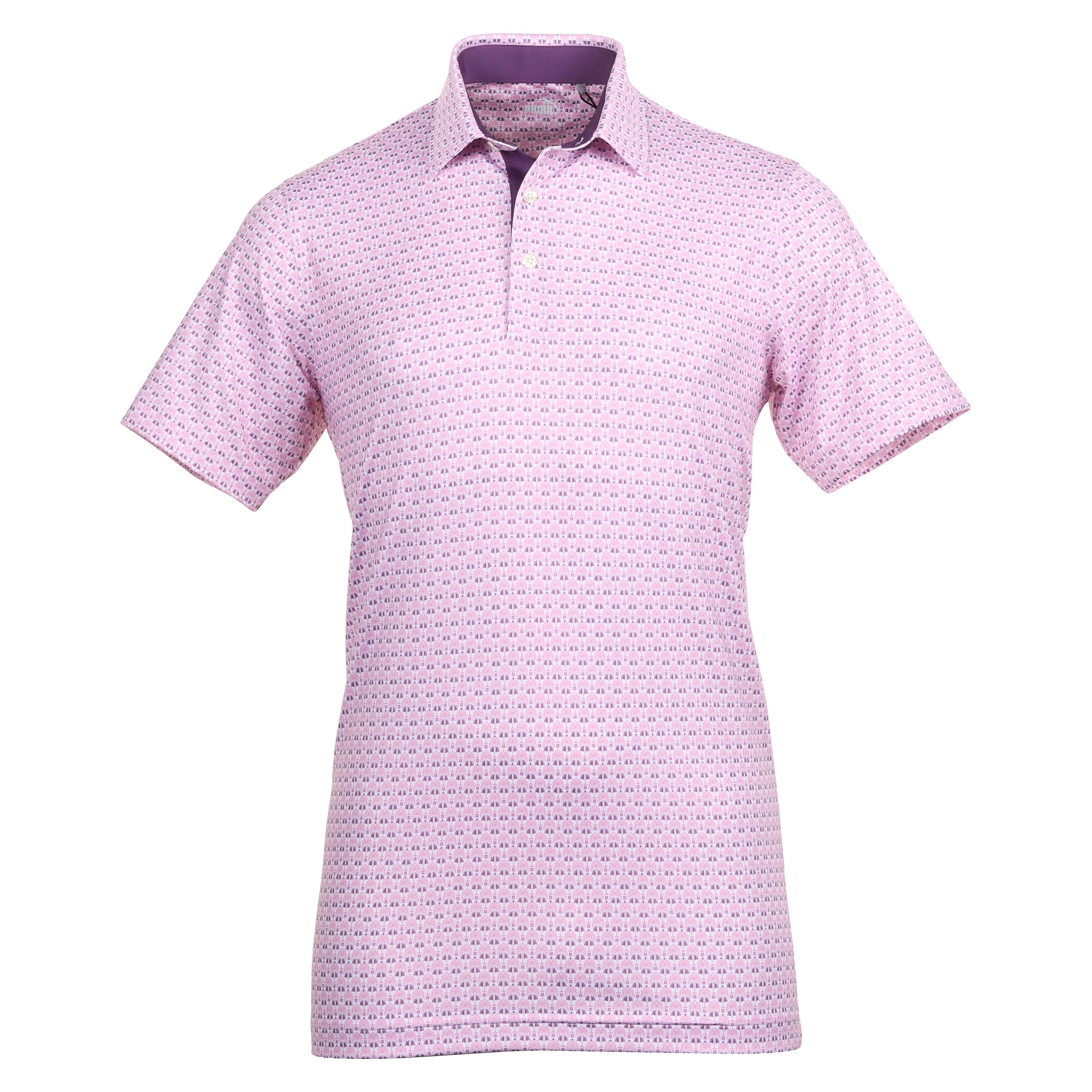 Puma Golf Palm Deco Polo Shirt 624477 Crushed Berry Pink Icing 01 ...