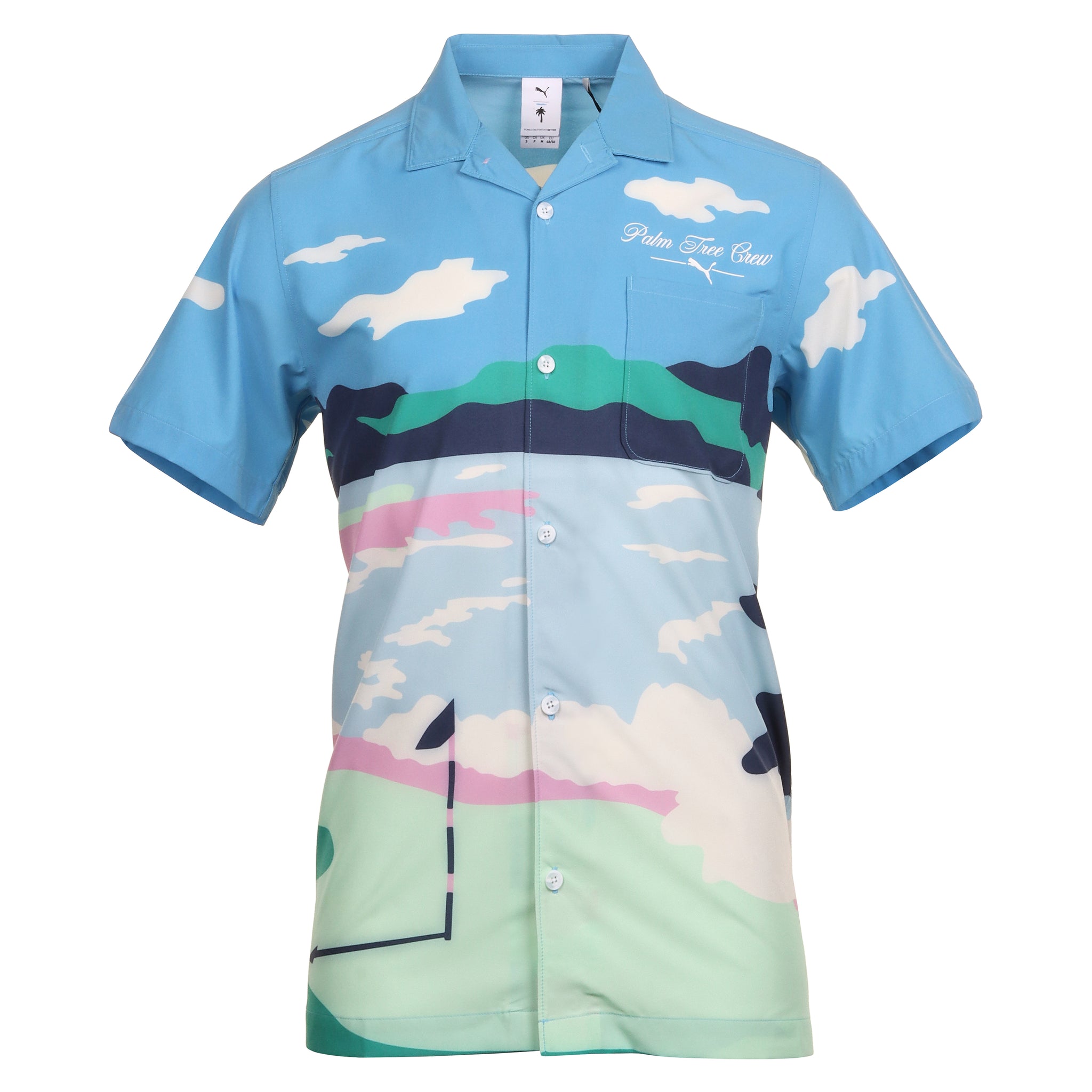 Puma Golf x PTC Open Collar Print Shirt 623961 Regal Blue 01