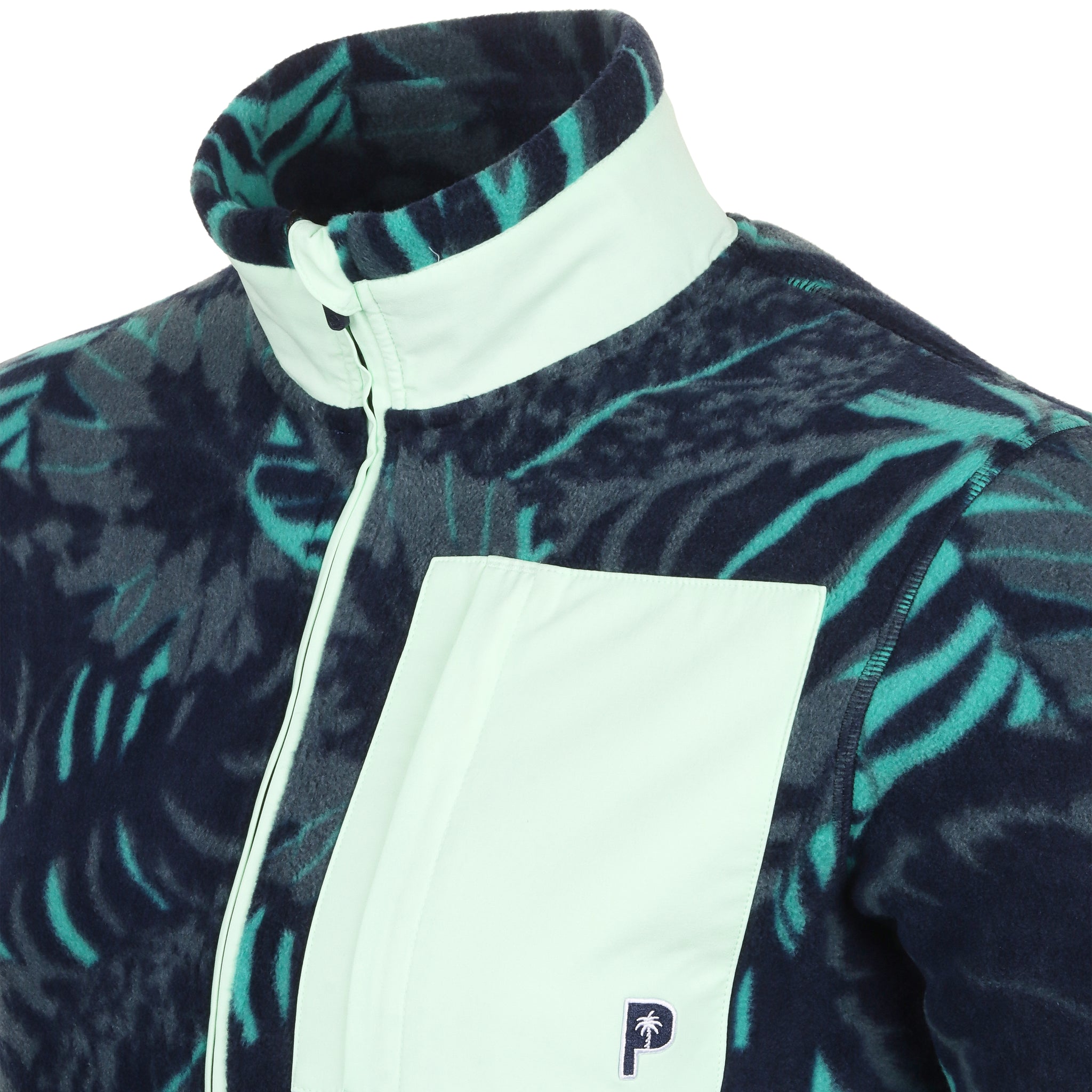 Puma Golf x PTC Palm Fleece 1/4 Zip Deep Navy/Sparkling Green 01