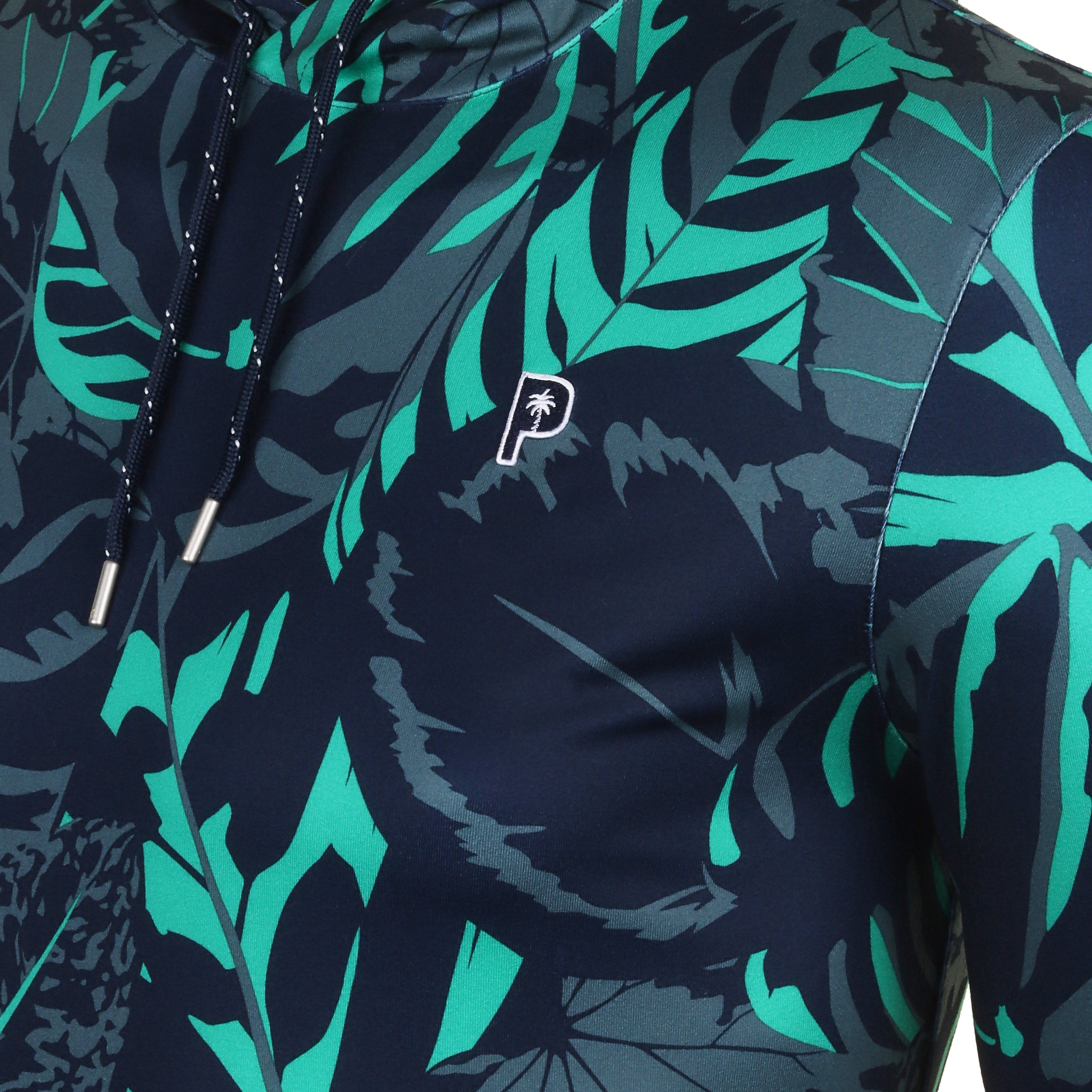 Puma Golf x PTC Palm Glitch Hoodie Deep Navy/Sparkling Green 01