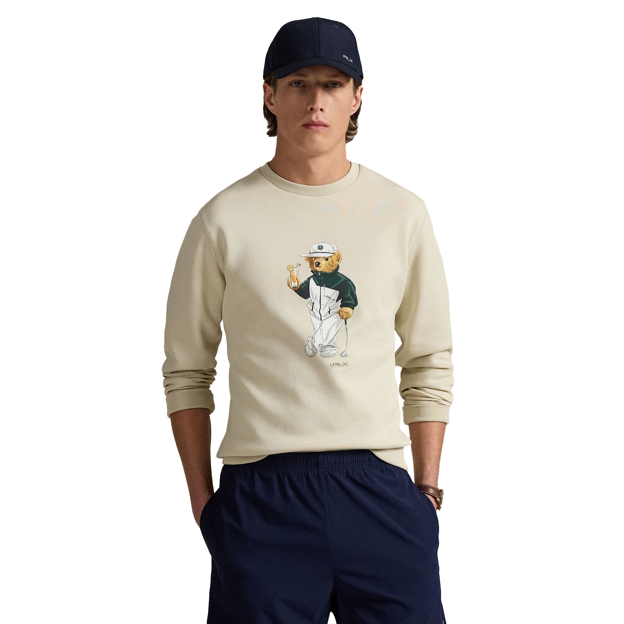 RLX Ralph Lauren Polo Bear Double Knit Sweatshirt Basic Sand 002