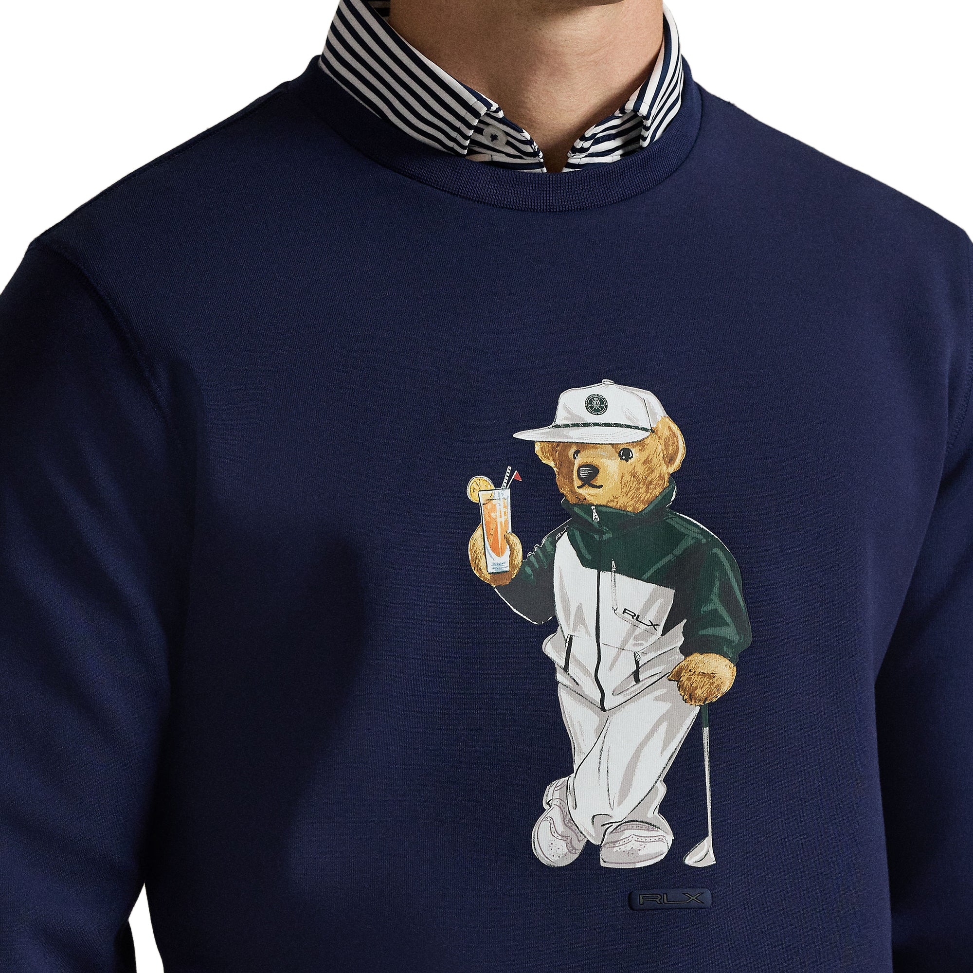 RLX Ralph Lauren Polo Bear Double Knit Sweatshirt Refined Navy 003