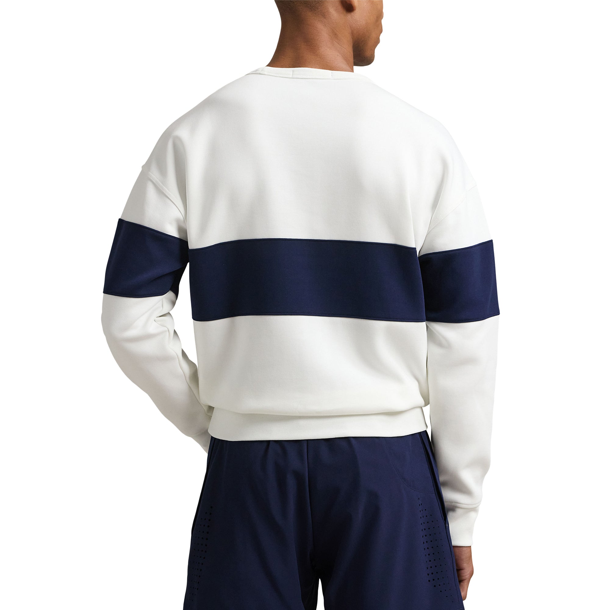 RLX Ralph Lauren Double Knit Crest Sweater Ceramic White/Refined Navy 001