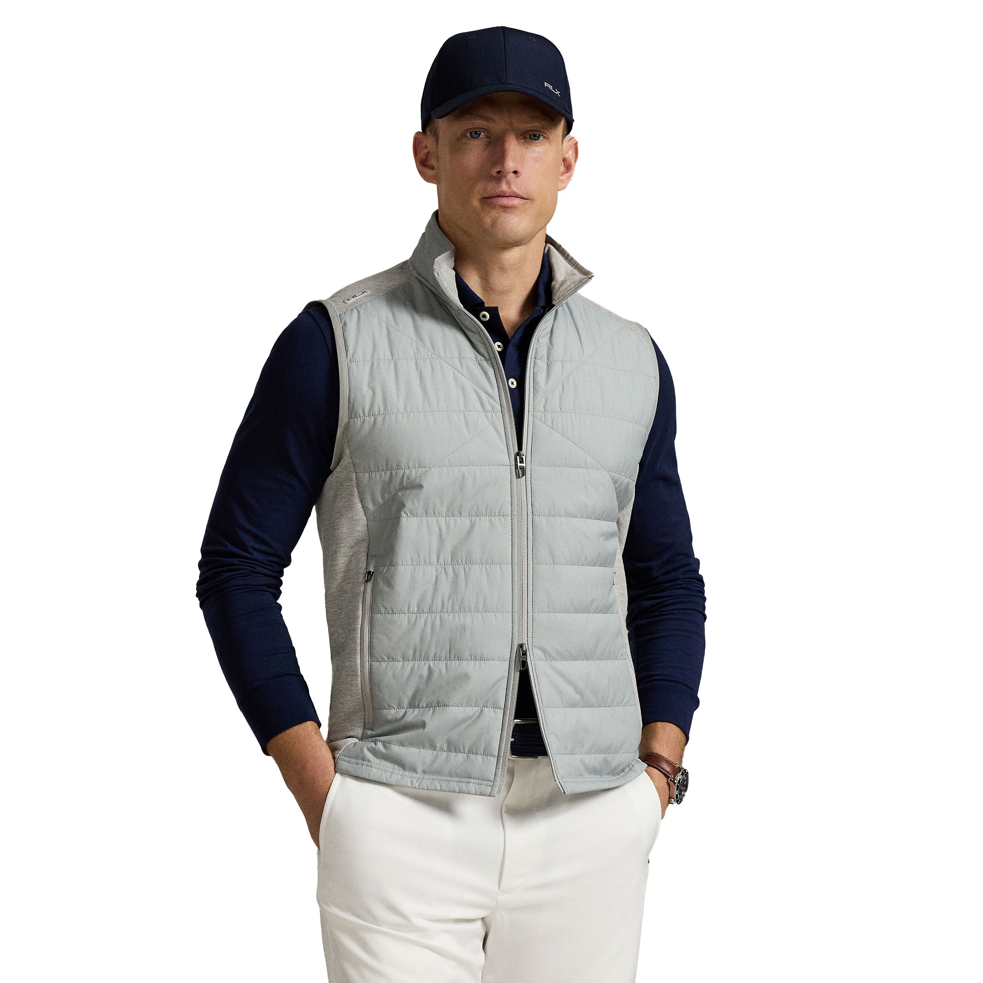 RLX Ralph Lauren Hybrid Full Zip Vest Andover Heather 002