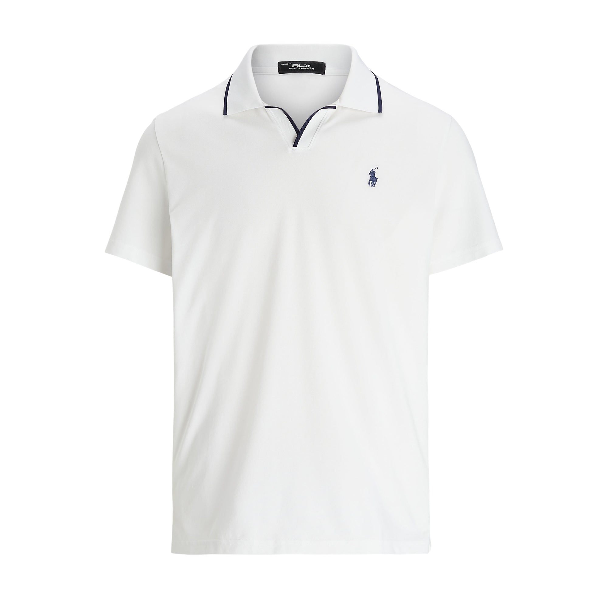 RLX Ralph Lauren Johnny Collar Polo Shirt Ceramic White/Navy 002