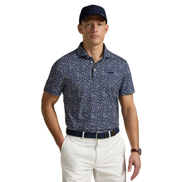 RLX Ralph Lauren Micro Toss Floral Polo Shirt Refined Navy 003