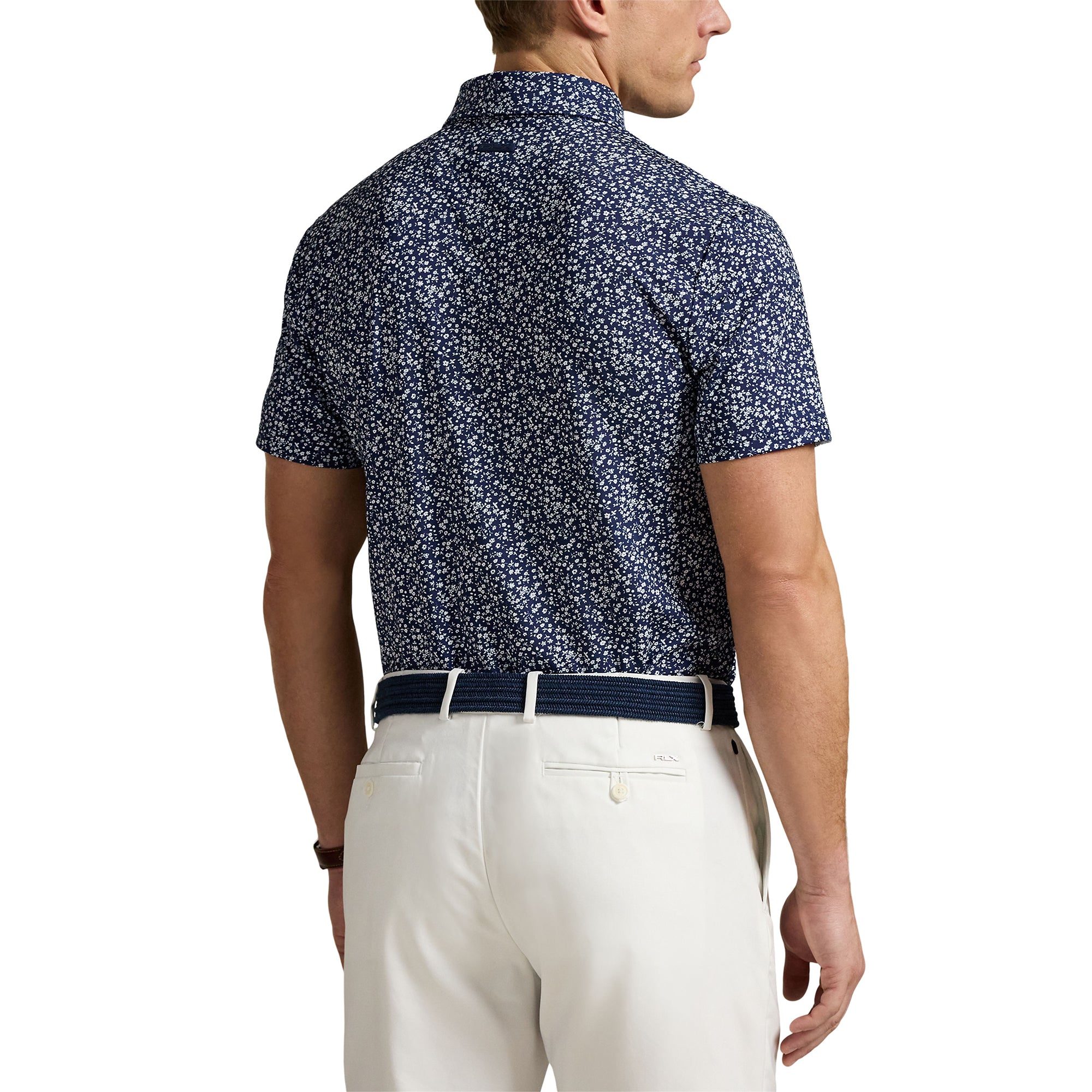 RLX Ralph Lauren Micro Toss Floral Polo Shirt Refined Navy 003