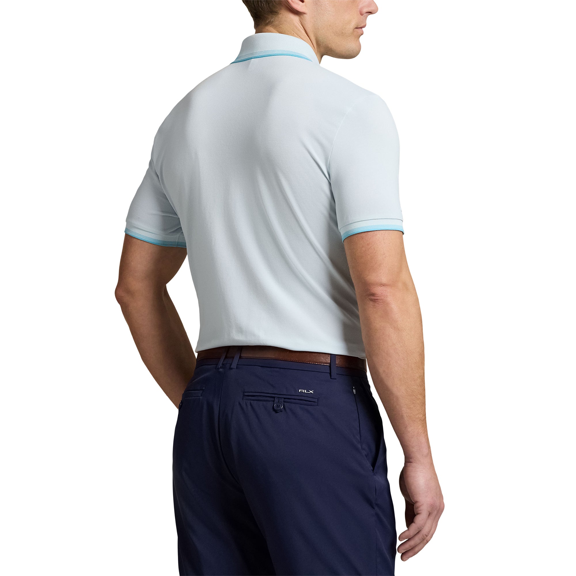 RLX Ralph Lauren Pique Tipped Polo Shirt Summer Aqua 003