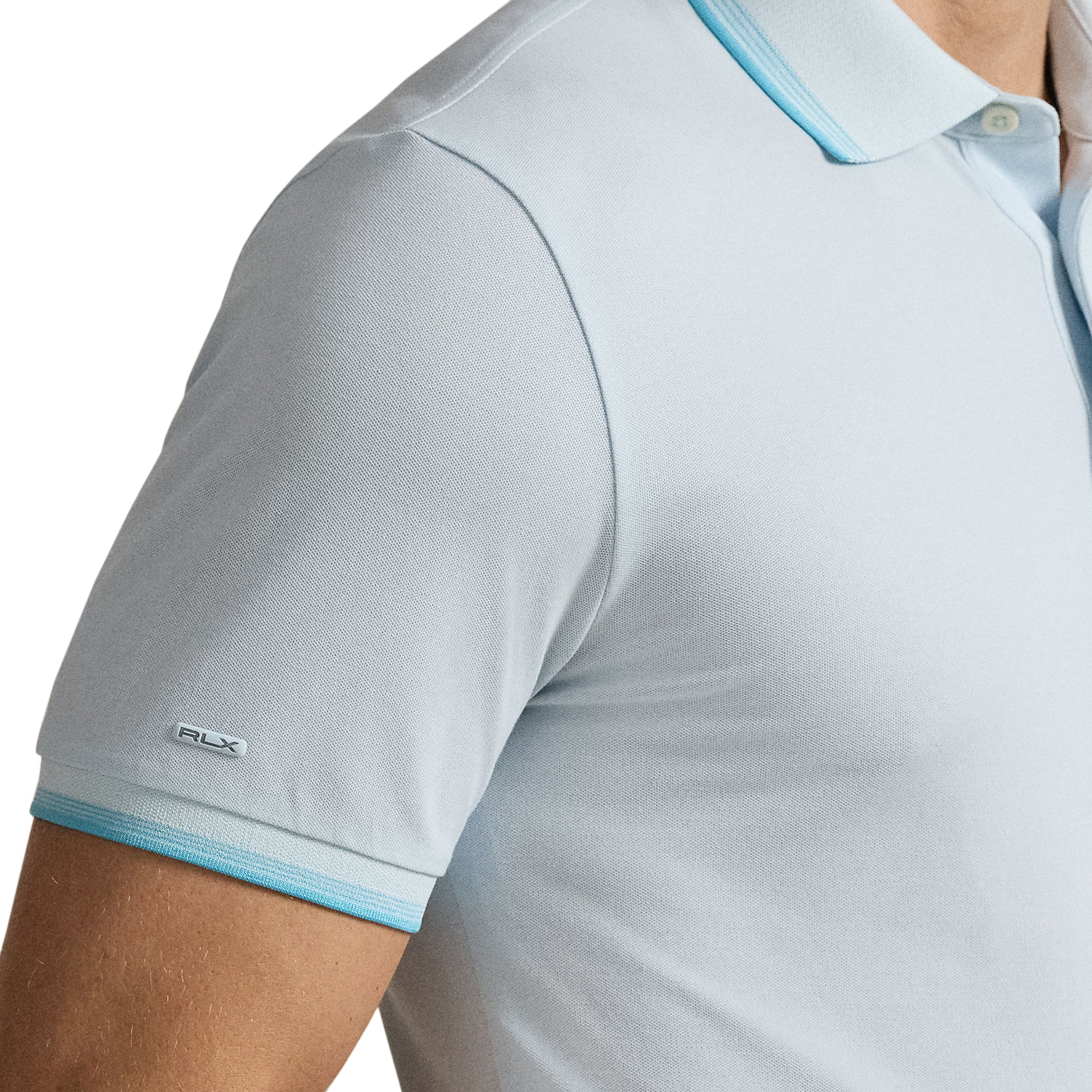 RLX Ralph Lauren Pique Tipped Polo Shirt Summer Aqua 003