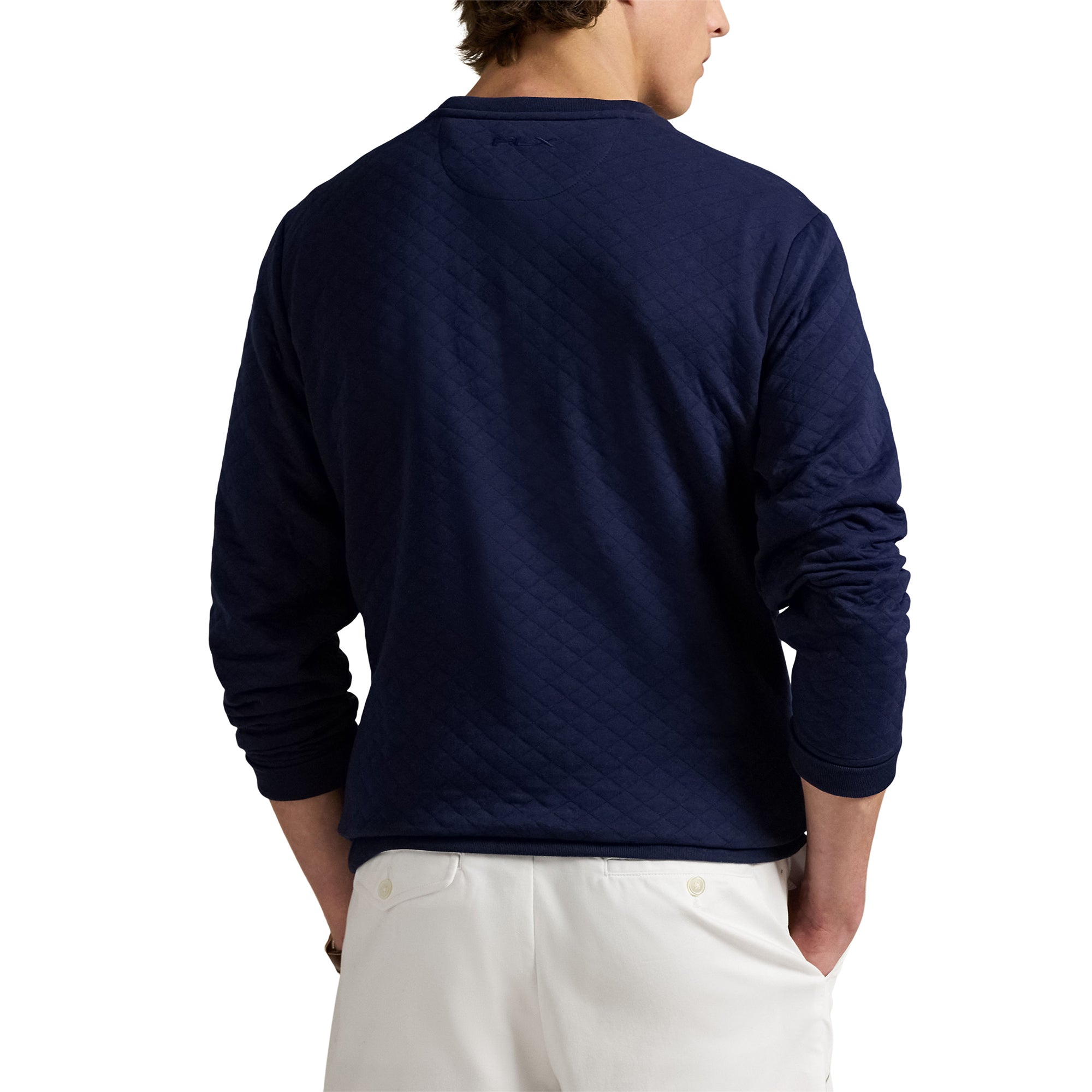 RLX Ralph Lauren Quilted Double Knit Crew Neck Refined Navy 002