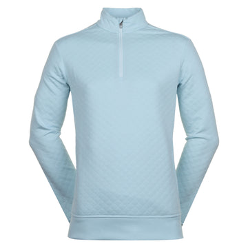 RLX Ralph Lauren Quilted Double Knit Half Zip Summer Aqua 002