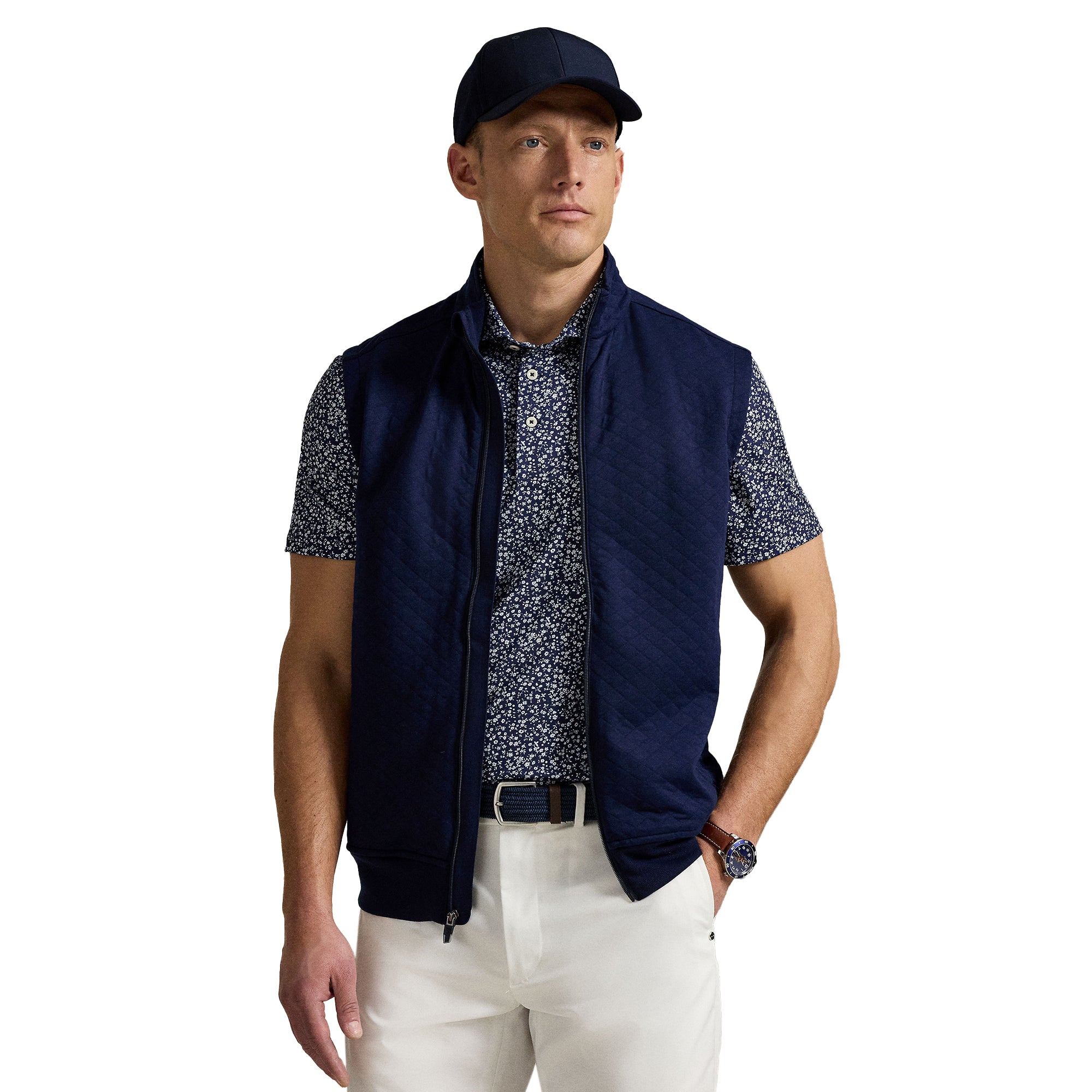 RLX Ralph Lauren Quilted Double Knit Vest Refined Navy 002