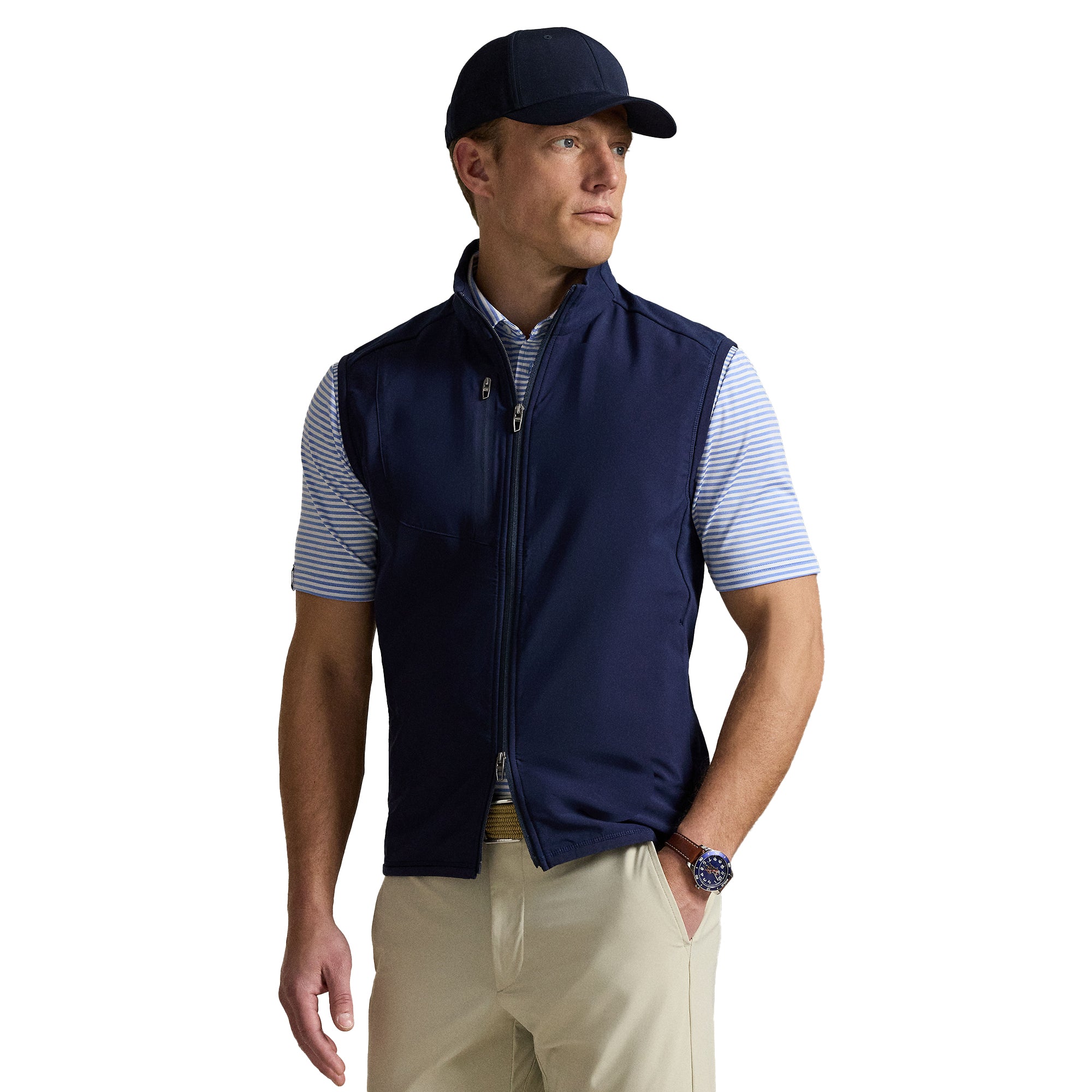 RLX Ralph Lauren Stretch Full Zip Vest Refined Navy 003