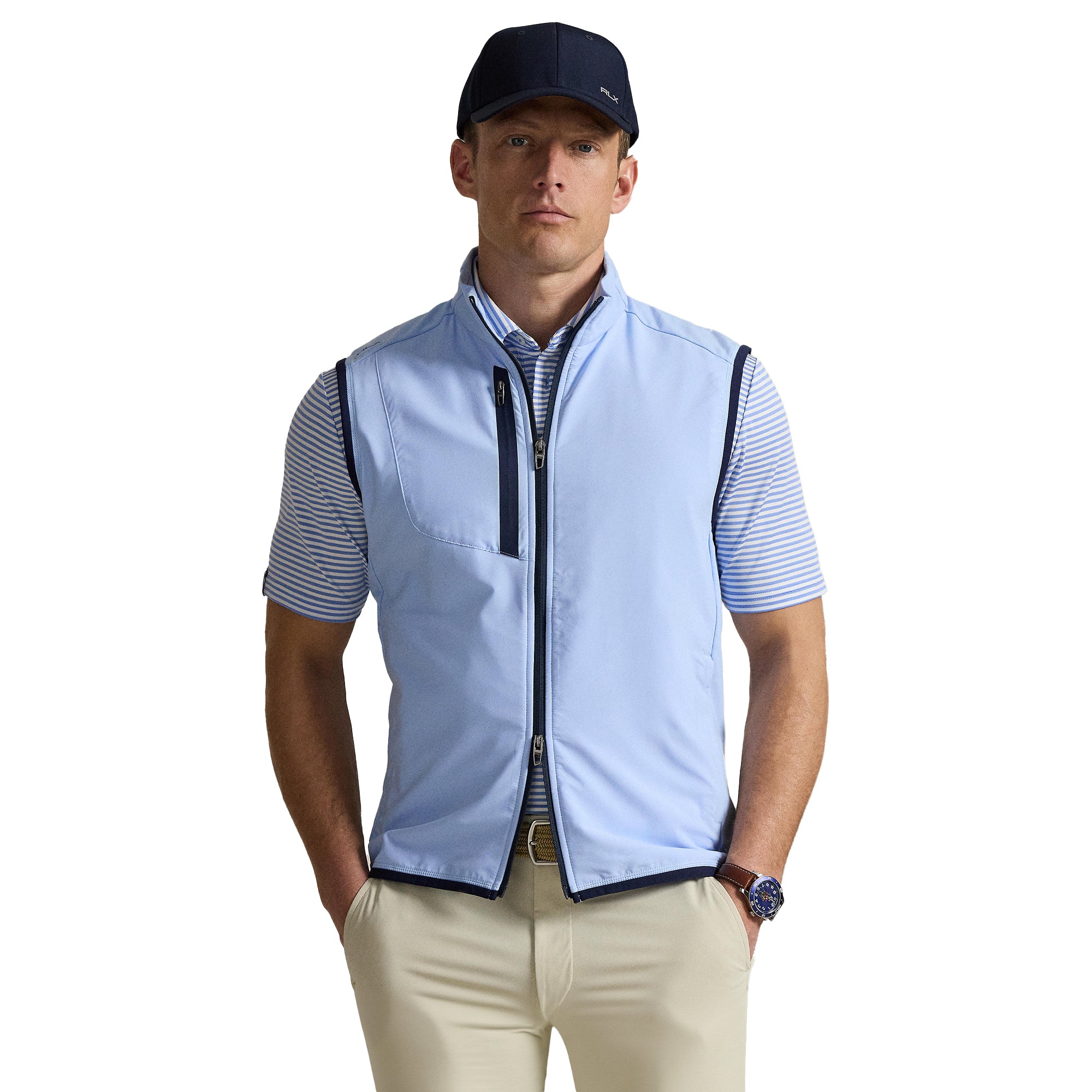 RLX Ralph Lauren Stretch Full Zip Vest Office Blue 007