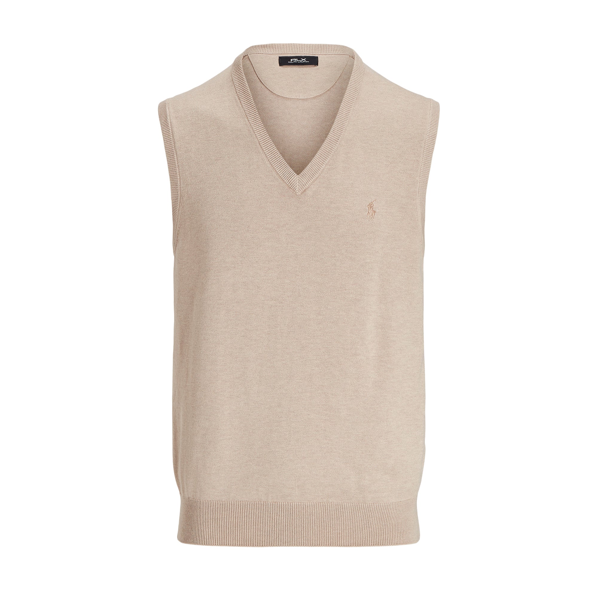 RLX Ralph Lauren Sweater V-Neck Vest Ecru Tan Heather 502