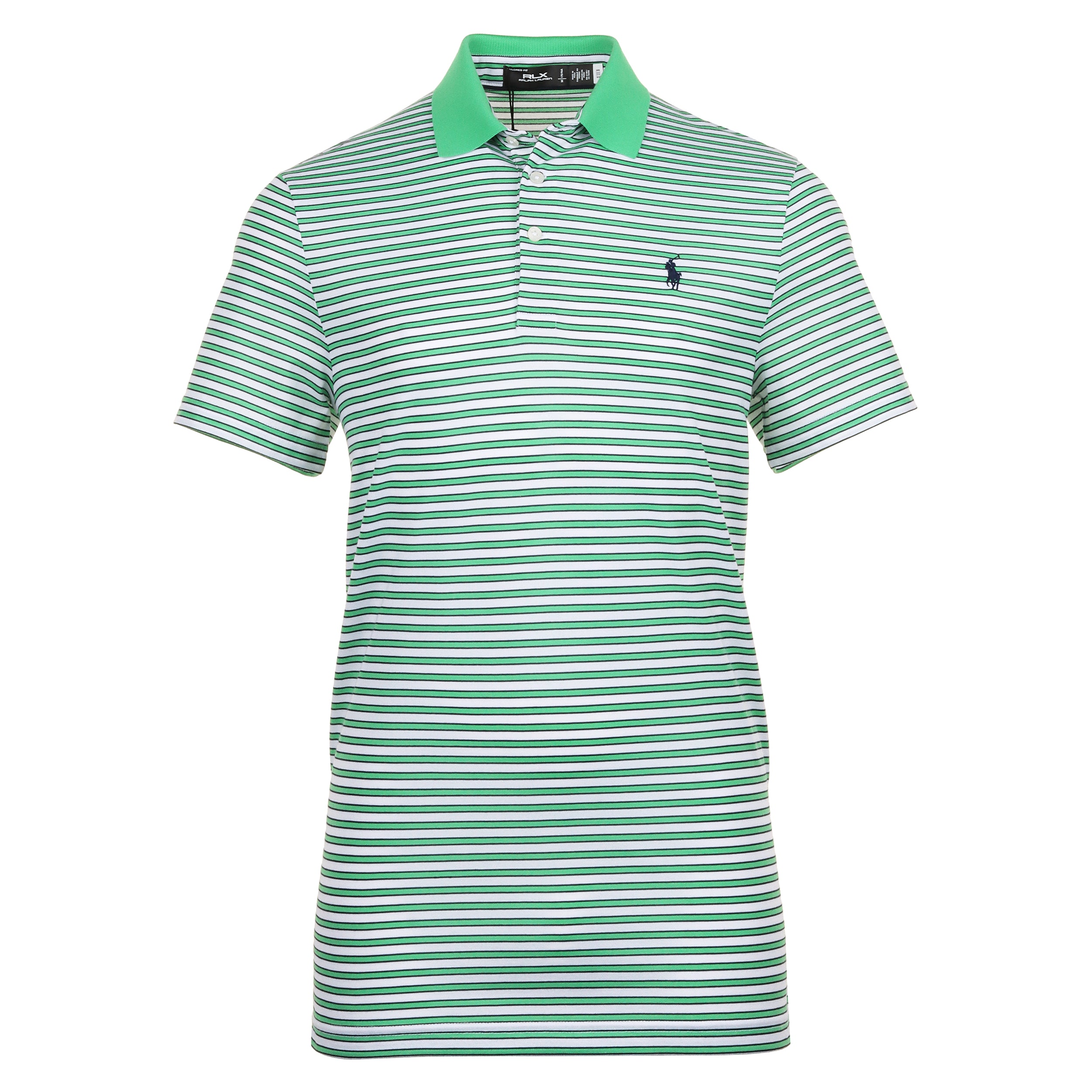 RLX Ralph Lauren Tour Stripe Pique Polo Shirt 785933977 Vineyard Green ...