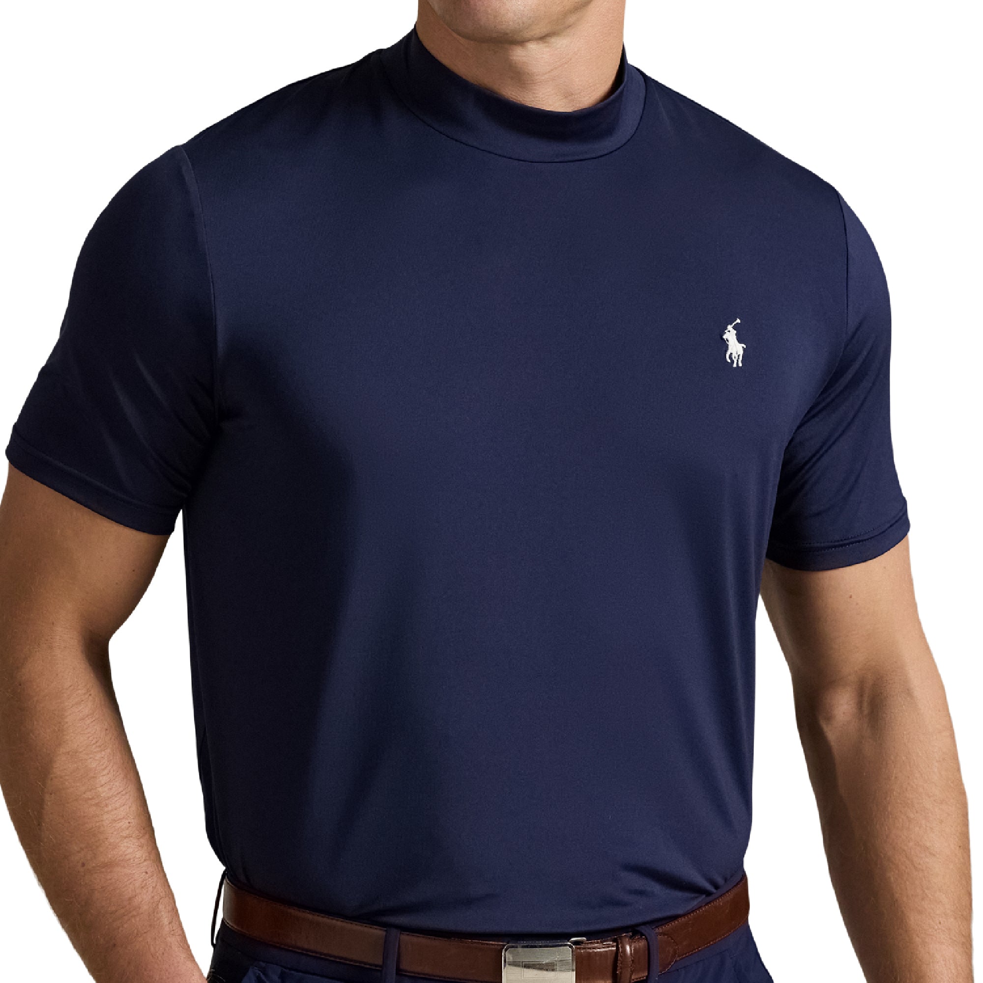 RLX Ralph Lauren Mock Neck Performance Tee Refined Navy 001