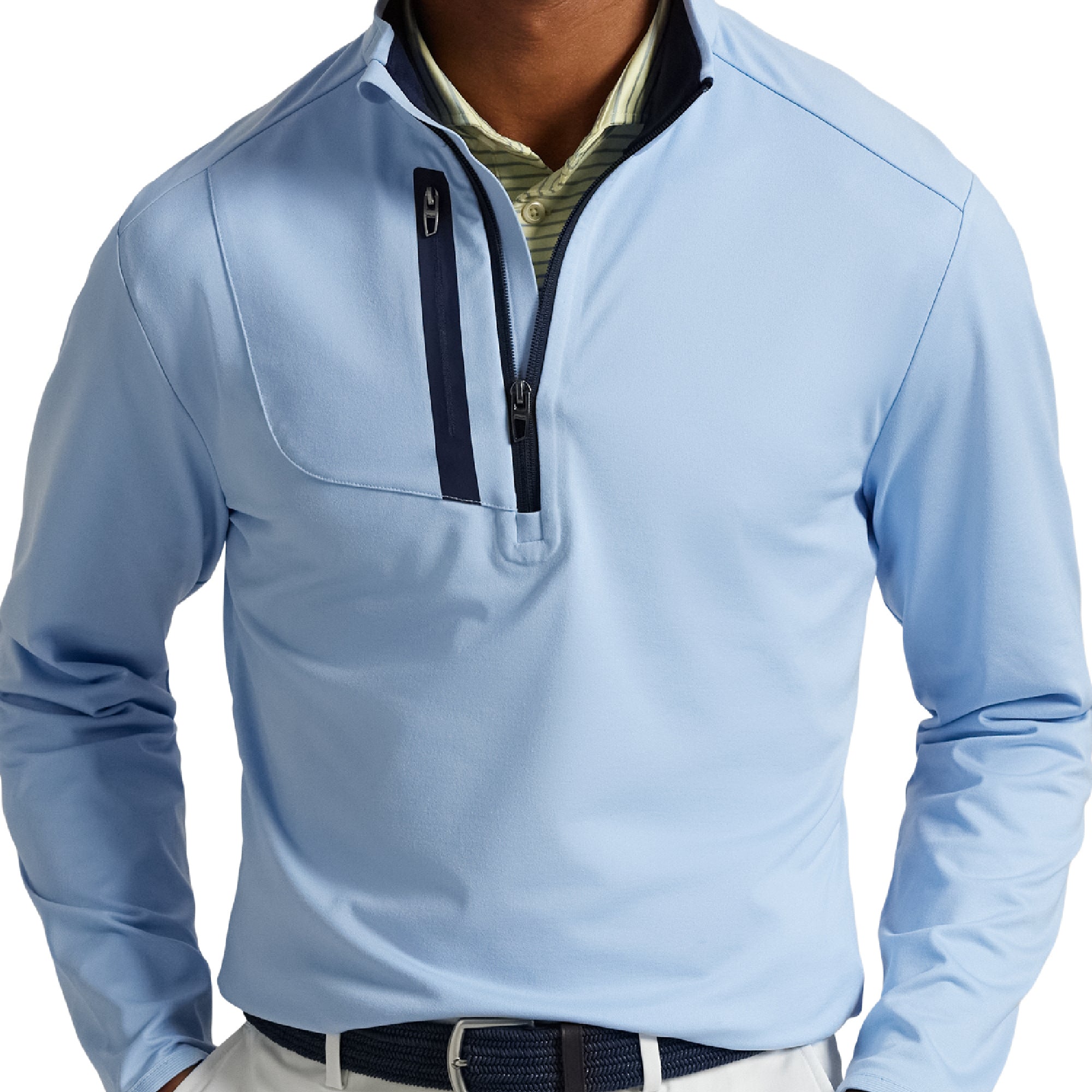 RLX Ralph Lauren Stretch Jersey Half Zip Office Blue