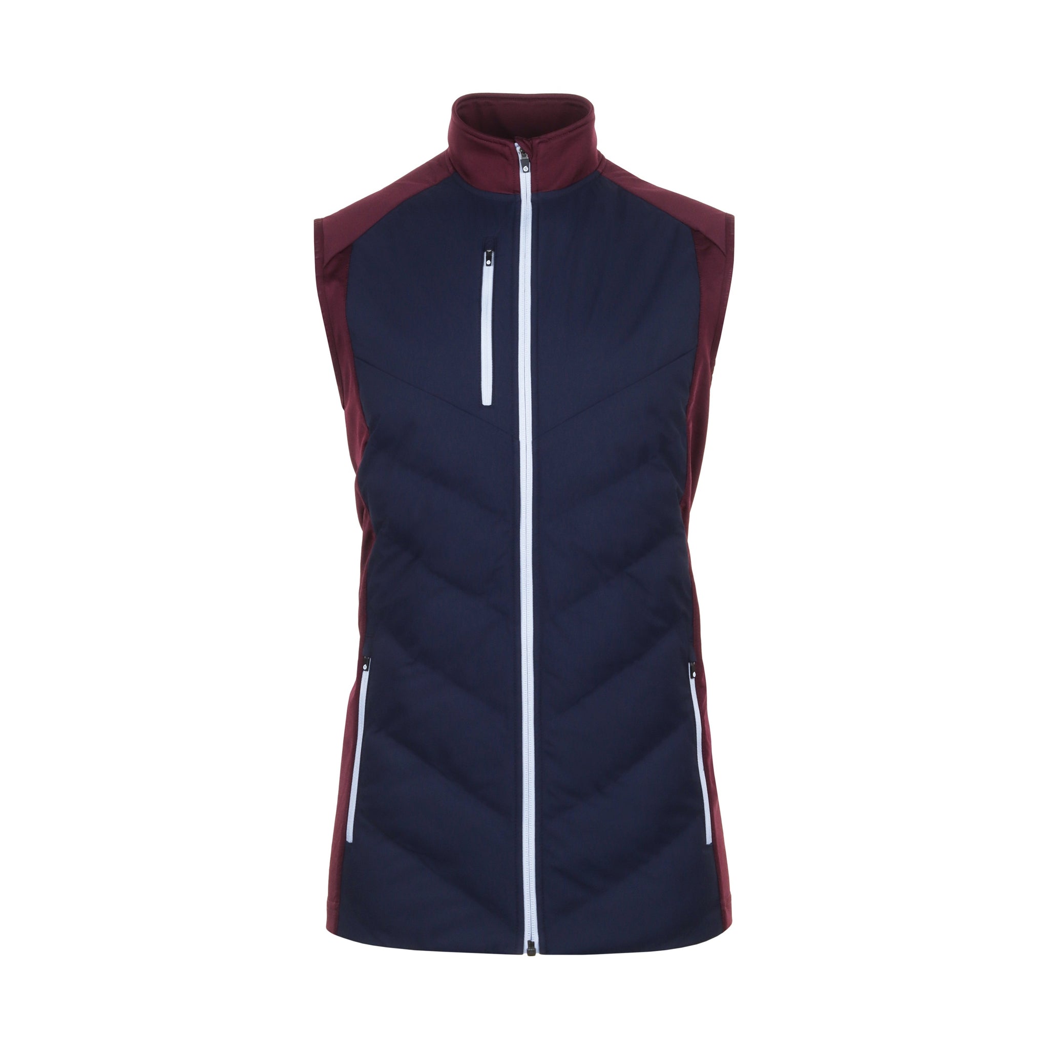 Sunderland Golf Andorra Padded Gilet Navy/Mulberry/Silver