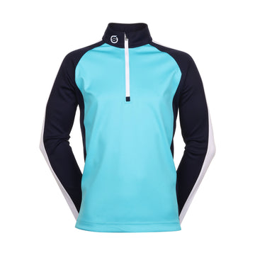 Sunderland Golf Aspen Zip Top Aqua/Navy/White