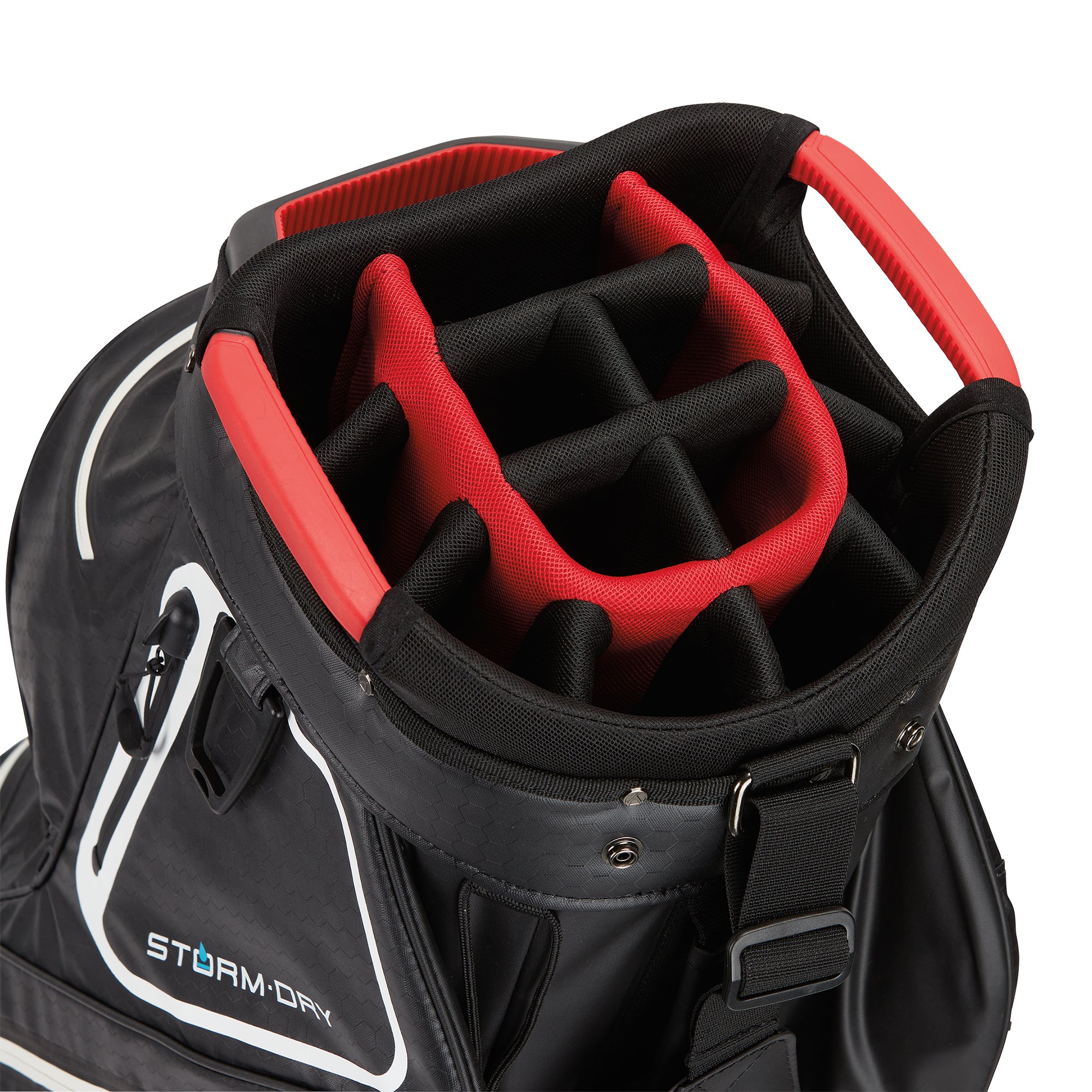 TaylorMade Storm Dry Waterproof Cart Golf Bag V97168 Black White Red ...