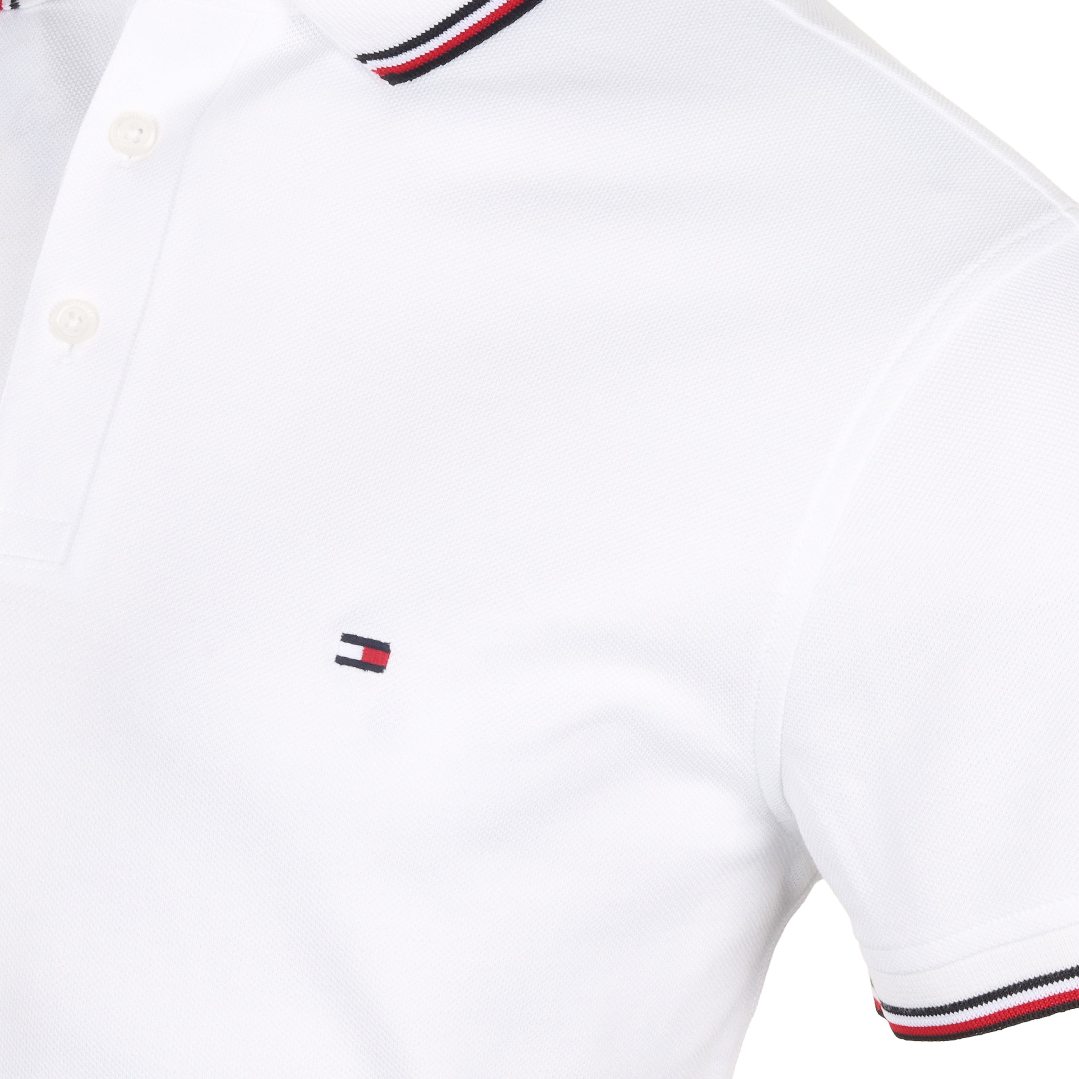 Tommy Hilfiger 1985 Rwb Tipped Slim Polo Shirt Mw0mw30750 White Ybr