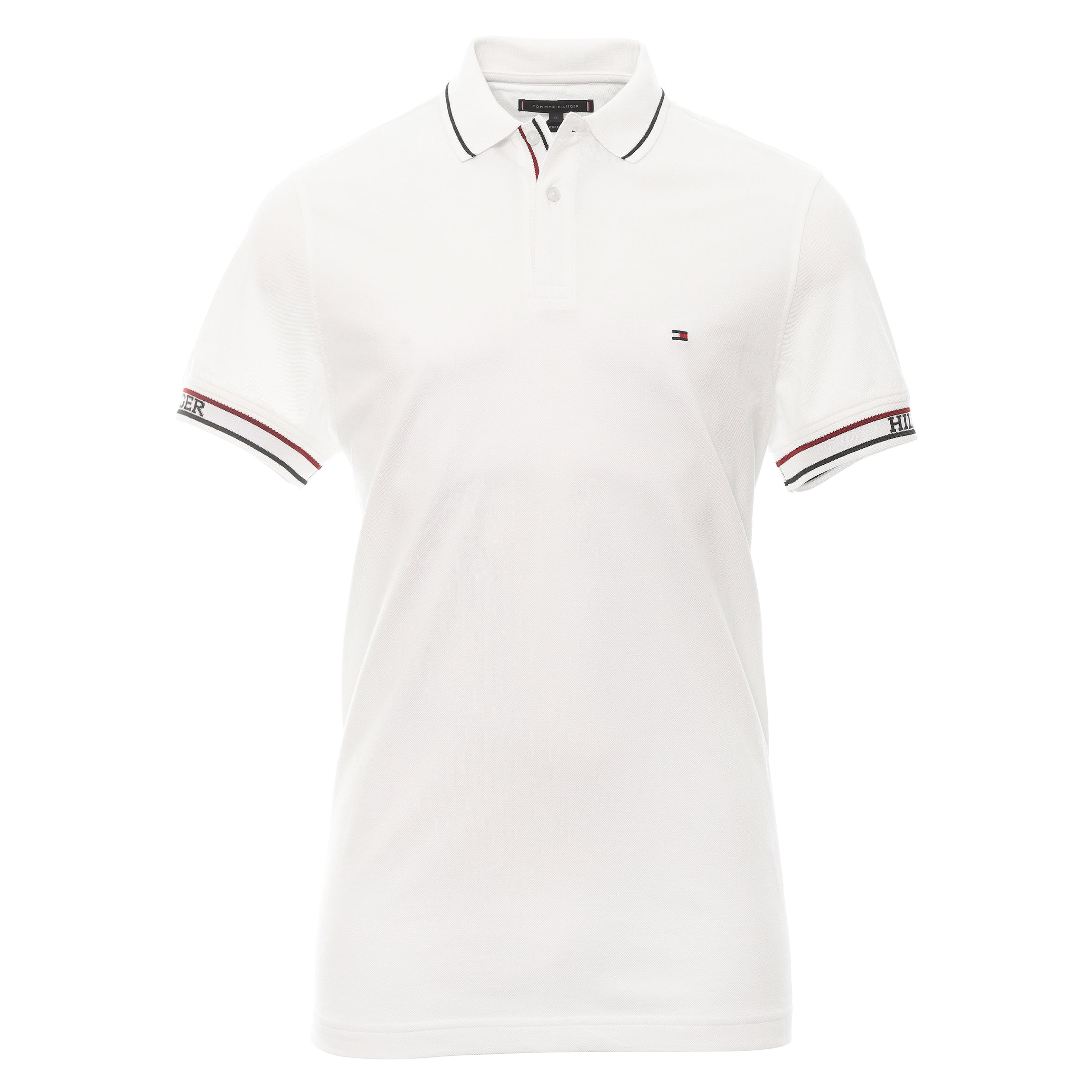 TOMMY HILFIGER - Men's polo shirt with signature details - OT-XM0XM02045YBR  - White