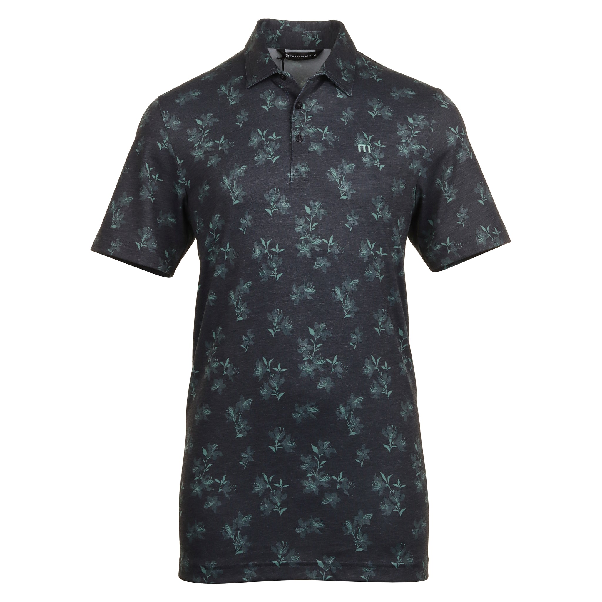 TravisMathew Azalea Season Polo Shirt 1MAA391 Heather Black 0HBL ...