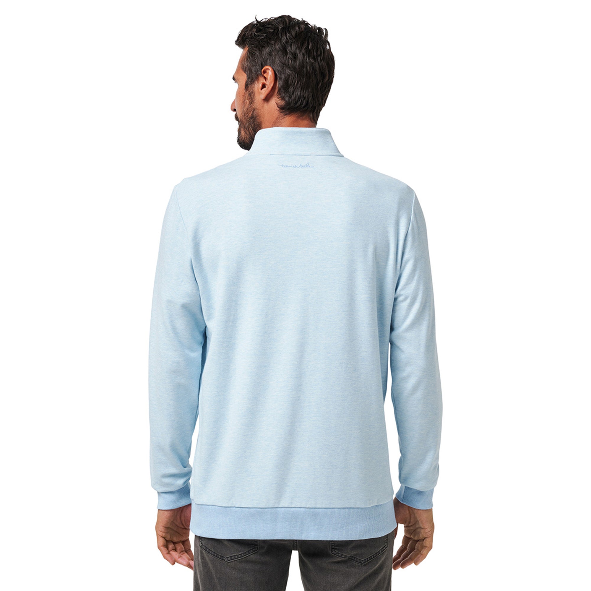 TravisMathew Cloud 2.0 1/4 Zip Heather Kentucky Blue 