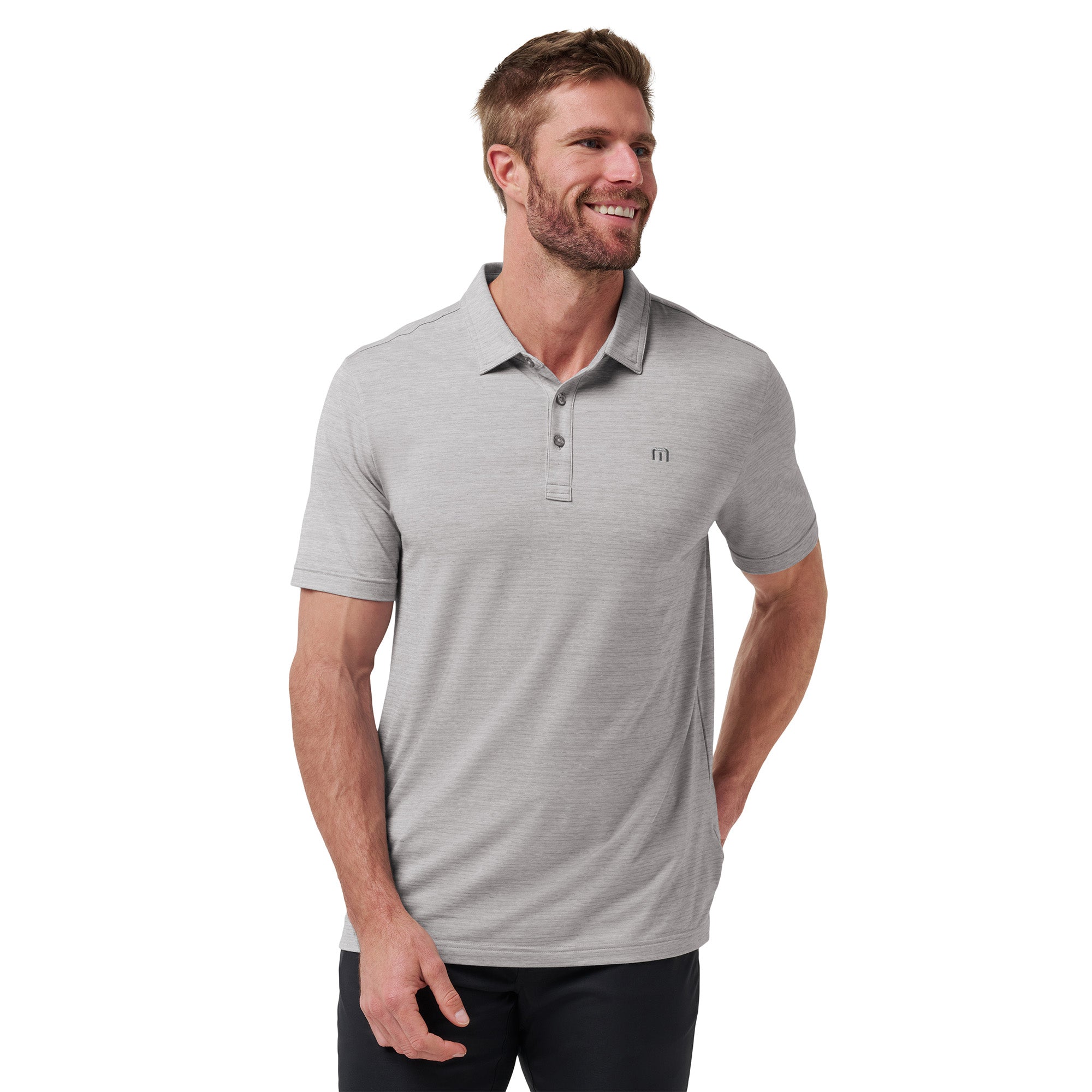 TravisMathew Heater Polo Shirt Heather Microchip