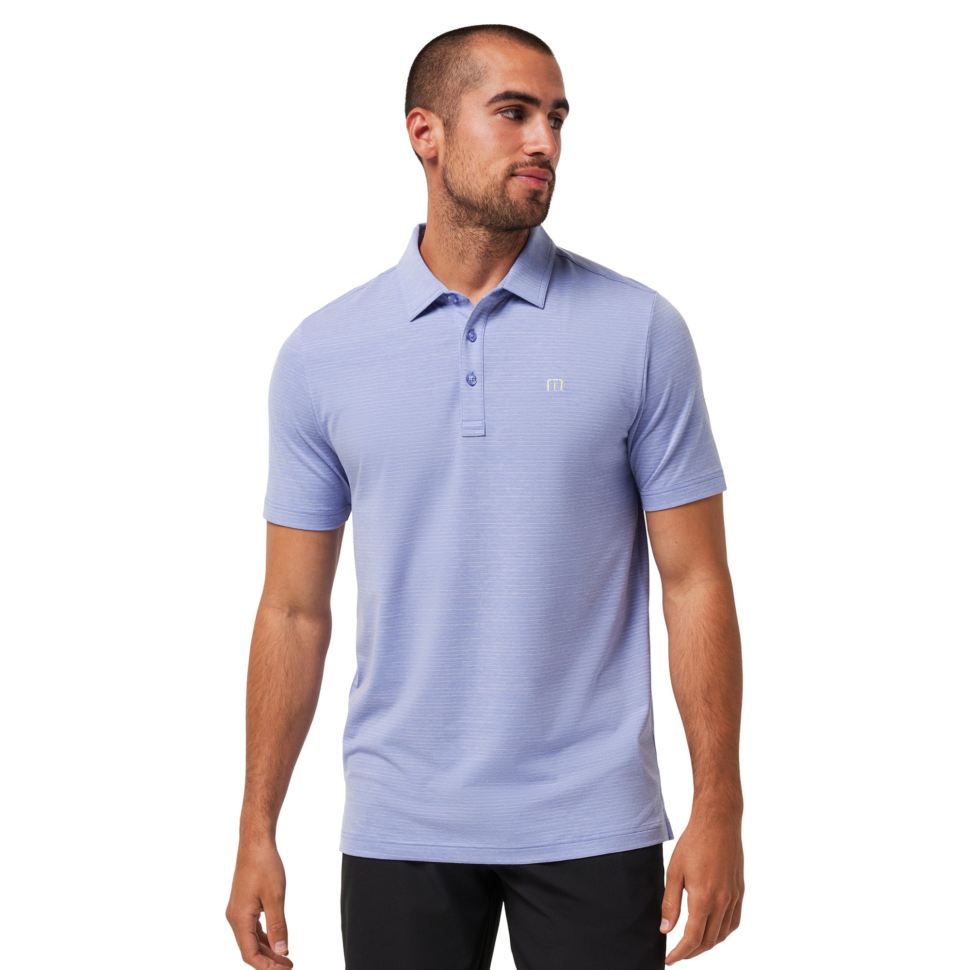 TravisMathew Heater Polo Shirt Heather Violet Storm