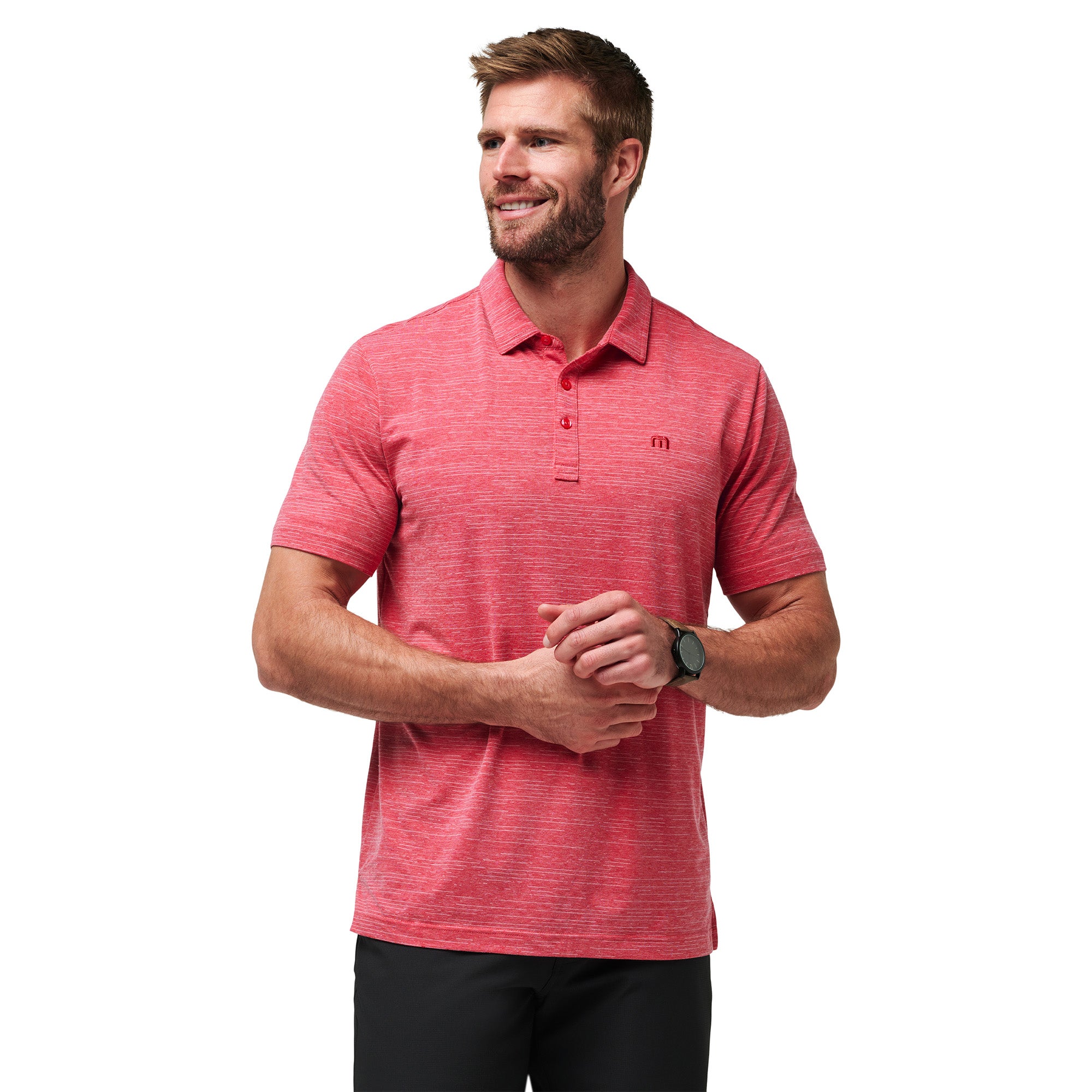 TravisMathew Heater Polo Shirt Heather Scooter