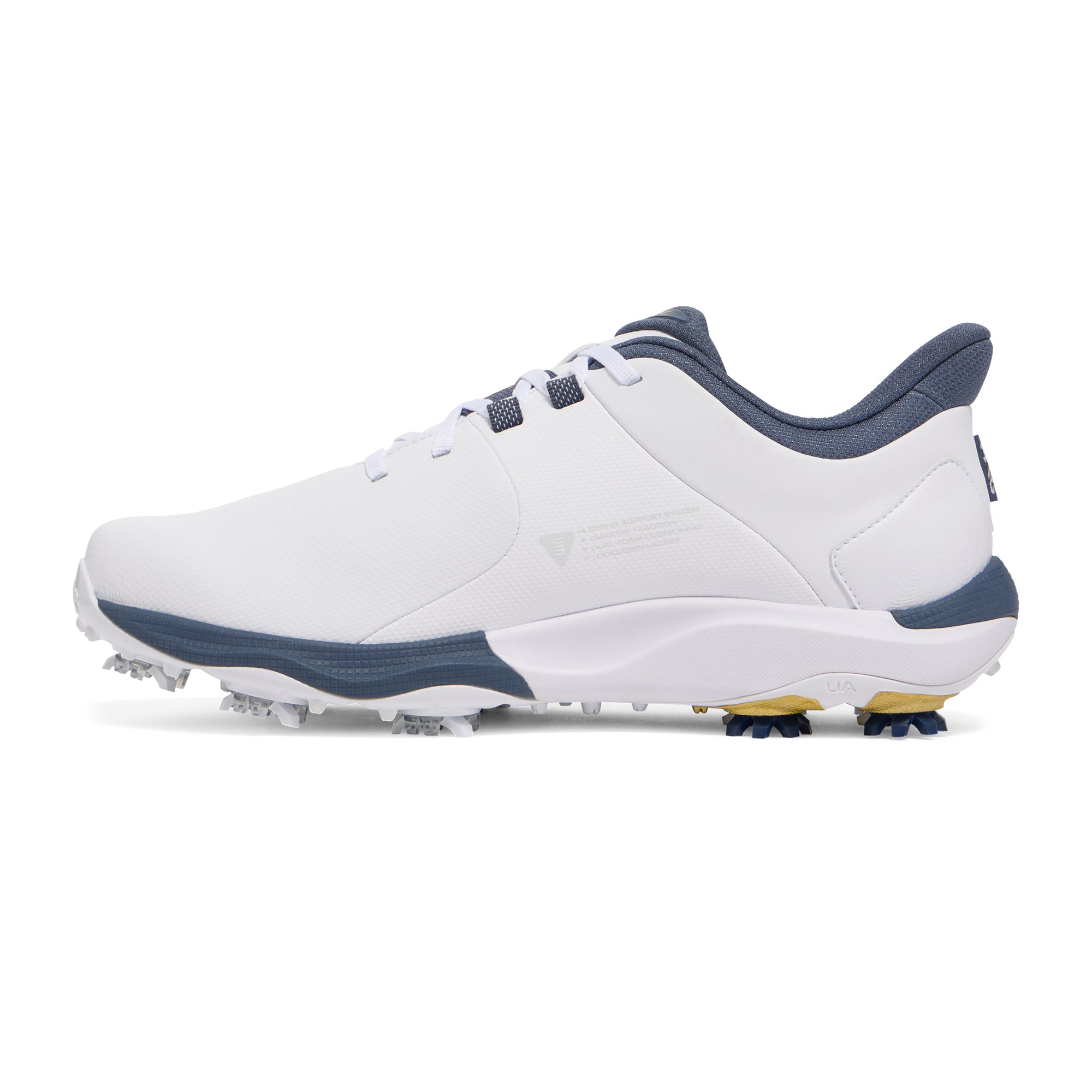 Under Armour Drive Pro E Golf Shoes White/Gold/Downpour Grey 103