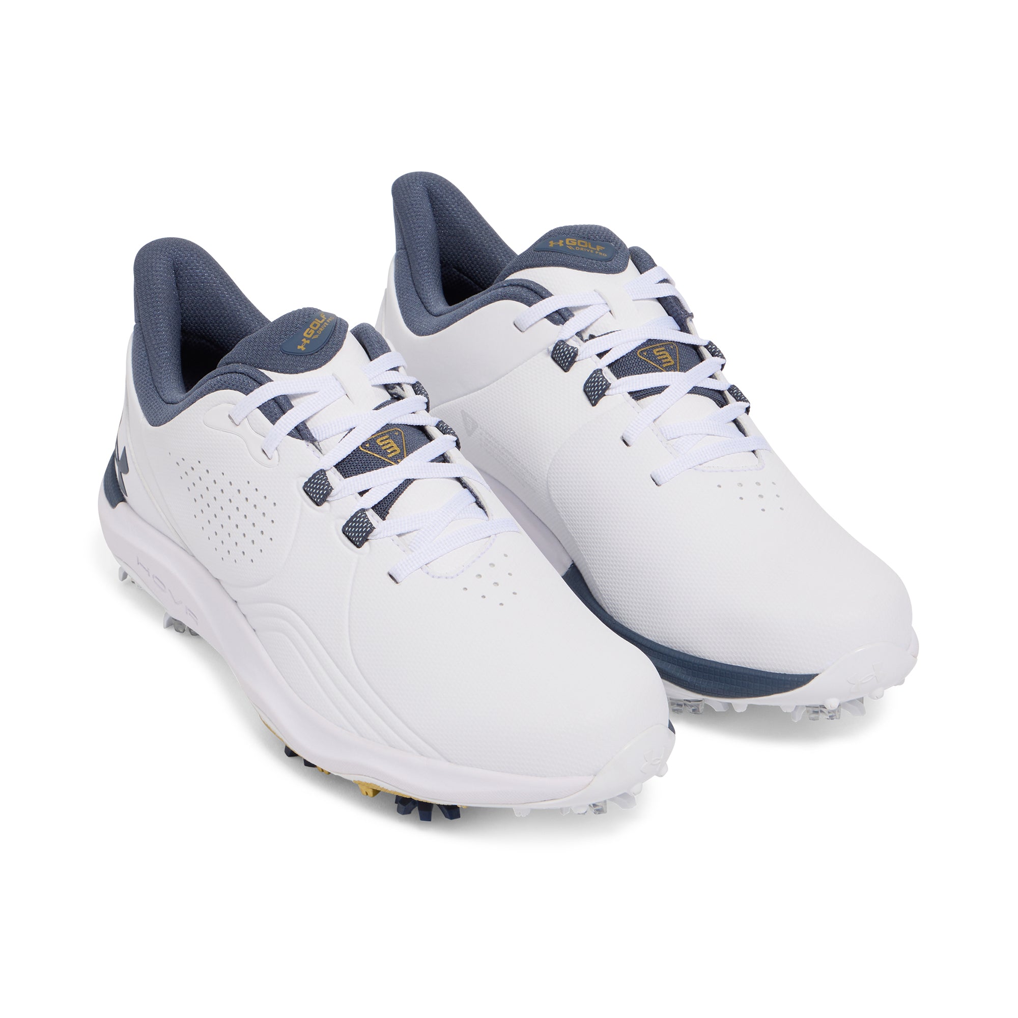 Under Armour Drive Pro E Golf Shoes White/Gold/Downpour Grey 103