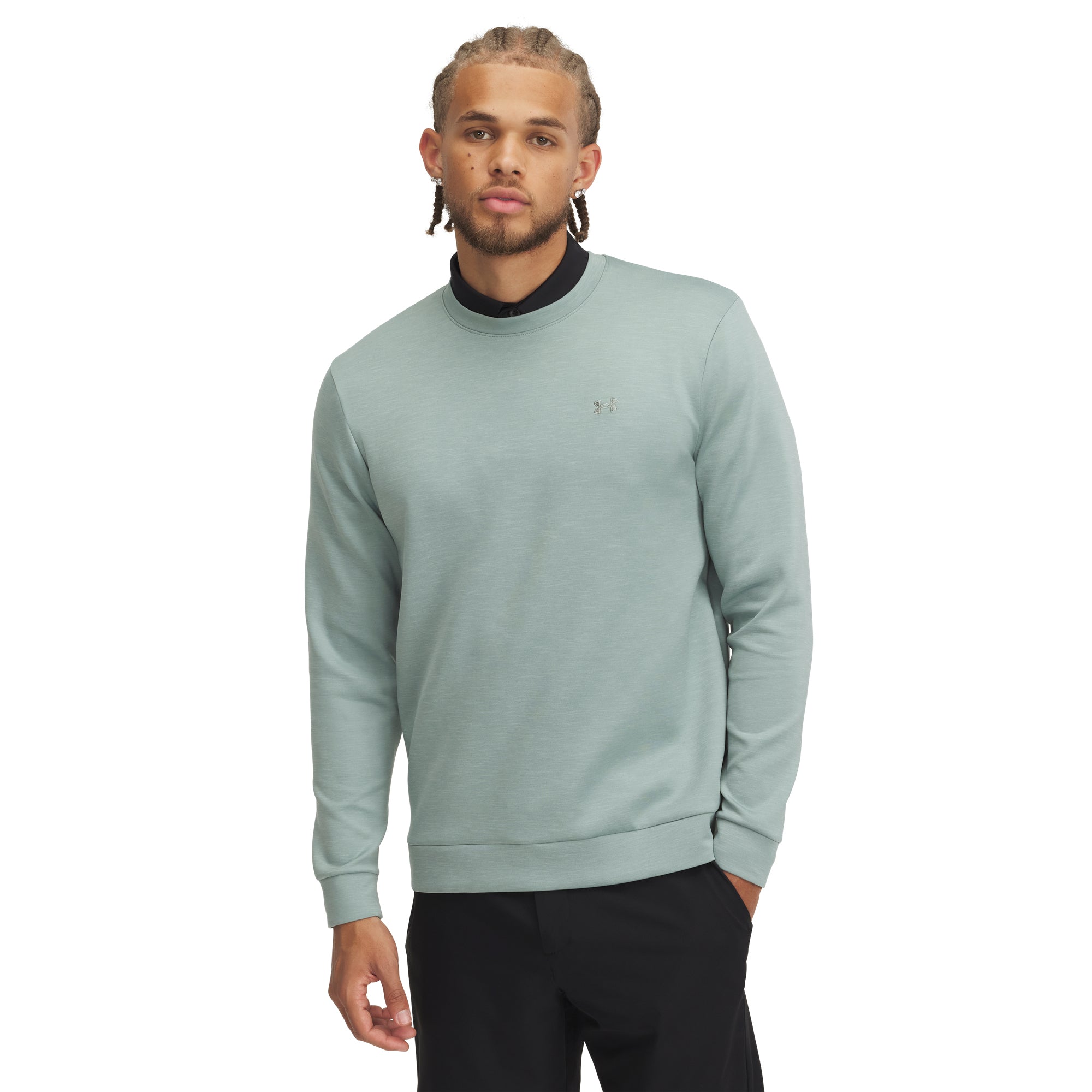 Under Armour Golf Drive Midlayer Crew Neck Silica Green 348