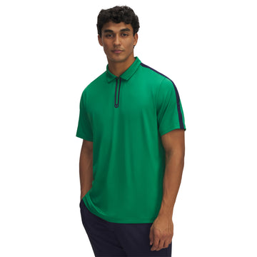 Under Armour Golf Drive Zip Polo Team Kelly Green/ Navy 305