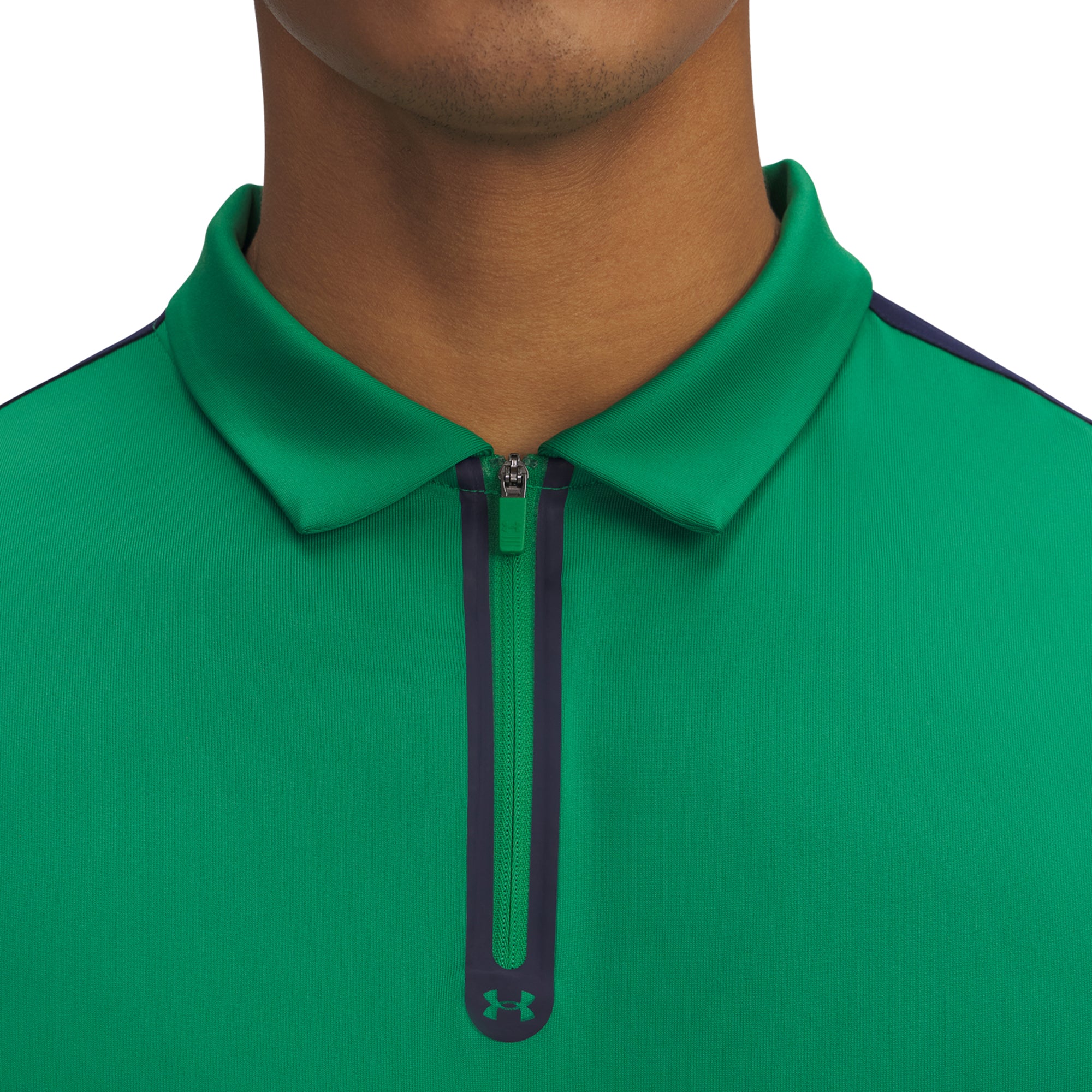 Under Armour Golf Drive Zip Polo Team Kelly Green/ Navy 305