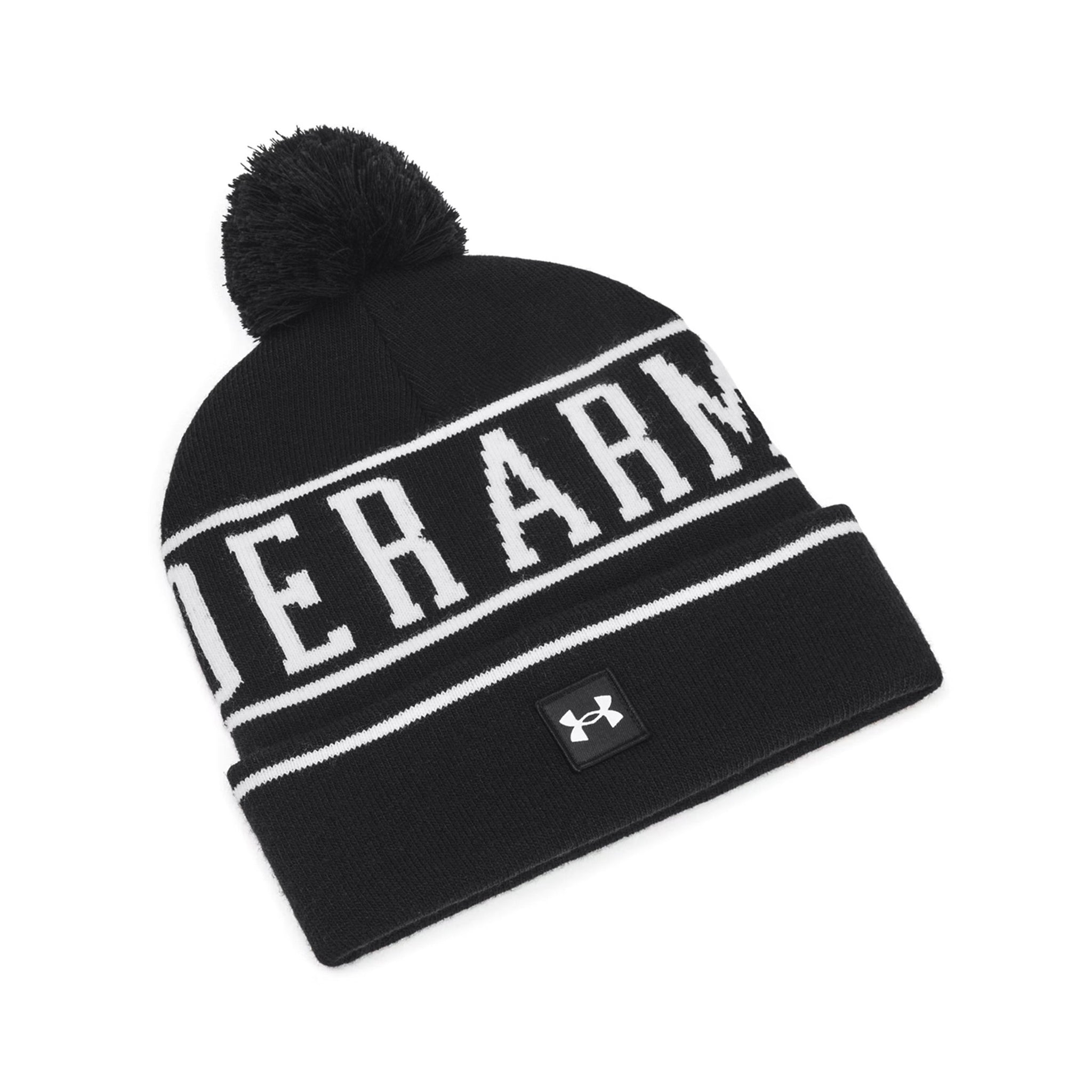 Under Armour Golf Halftime Pom Beanie - Black/White 001_1