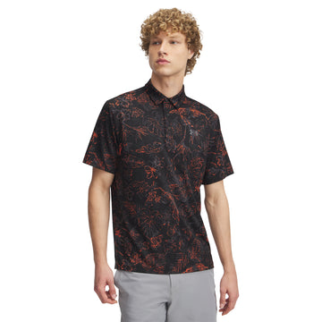 Under Armour Golf Playoff 3.0 Printed Shirt Black/Fire 013