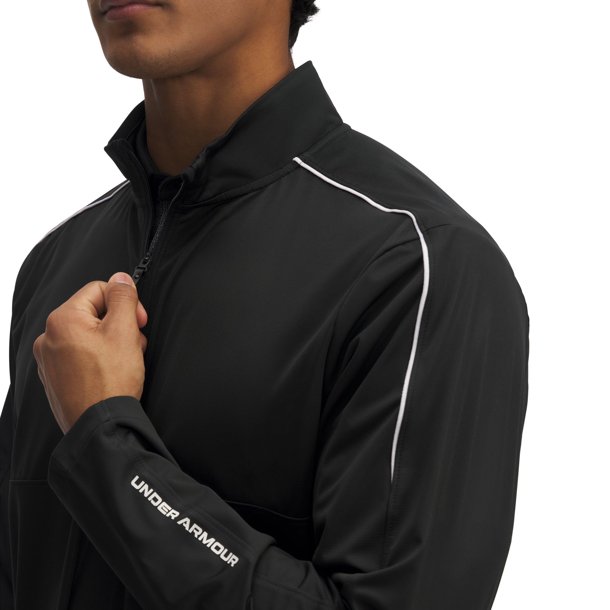 Under Armour Golf UA Drive Wind 1/2 Zip Black/White 001