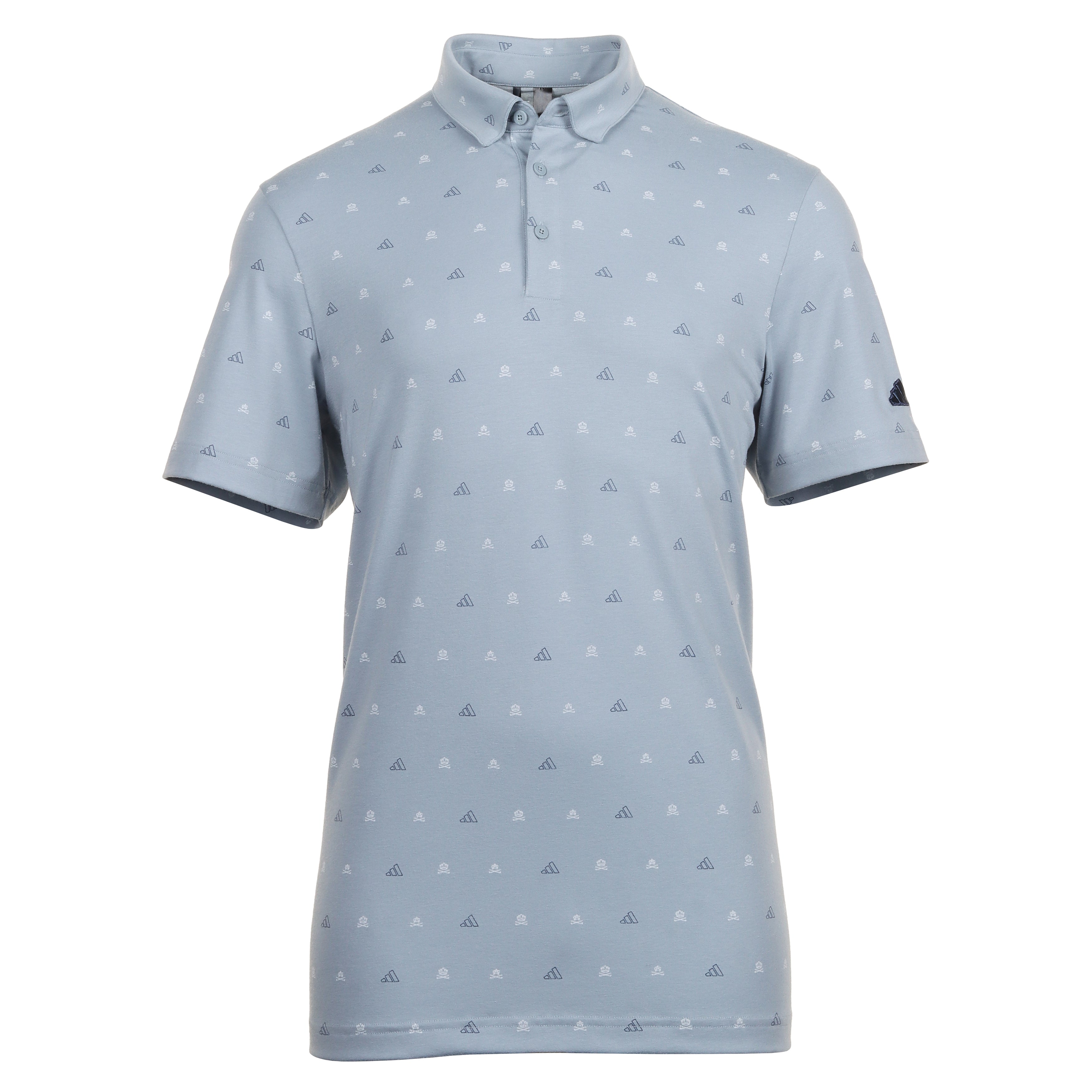 adidas Golf Go-To Mini-Crest Print Shirt IS7332 Light Grey | Function18 ...