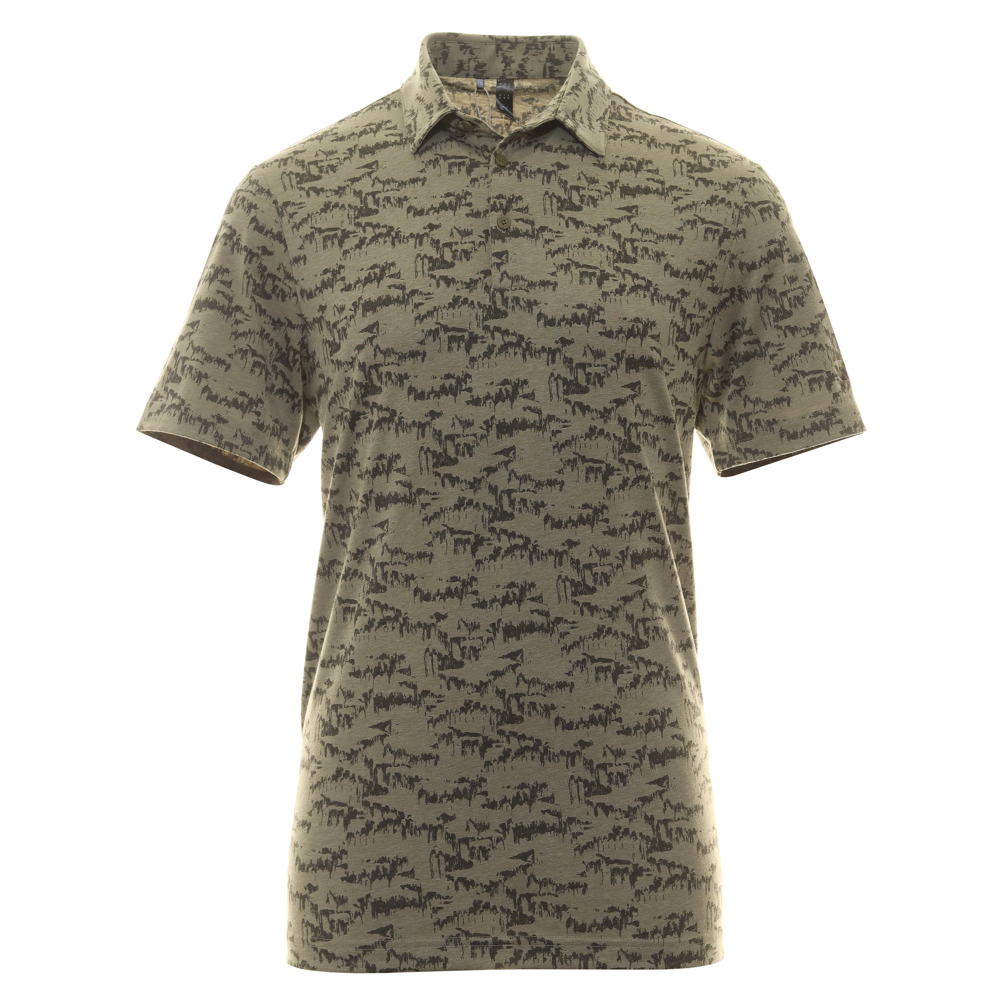 adidas Golf Go-To Printed Shirt Olive Strata