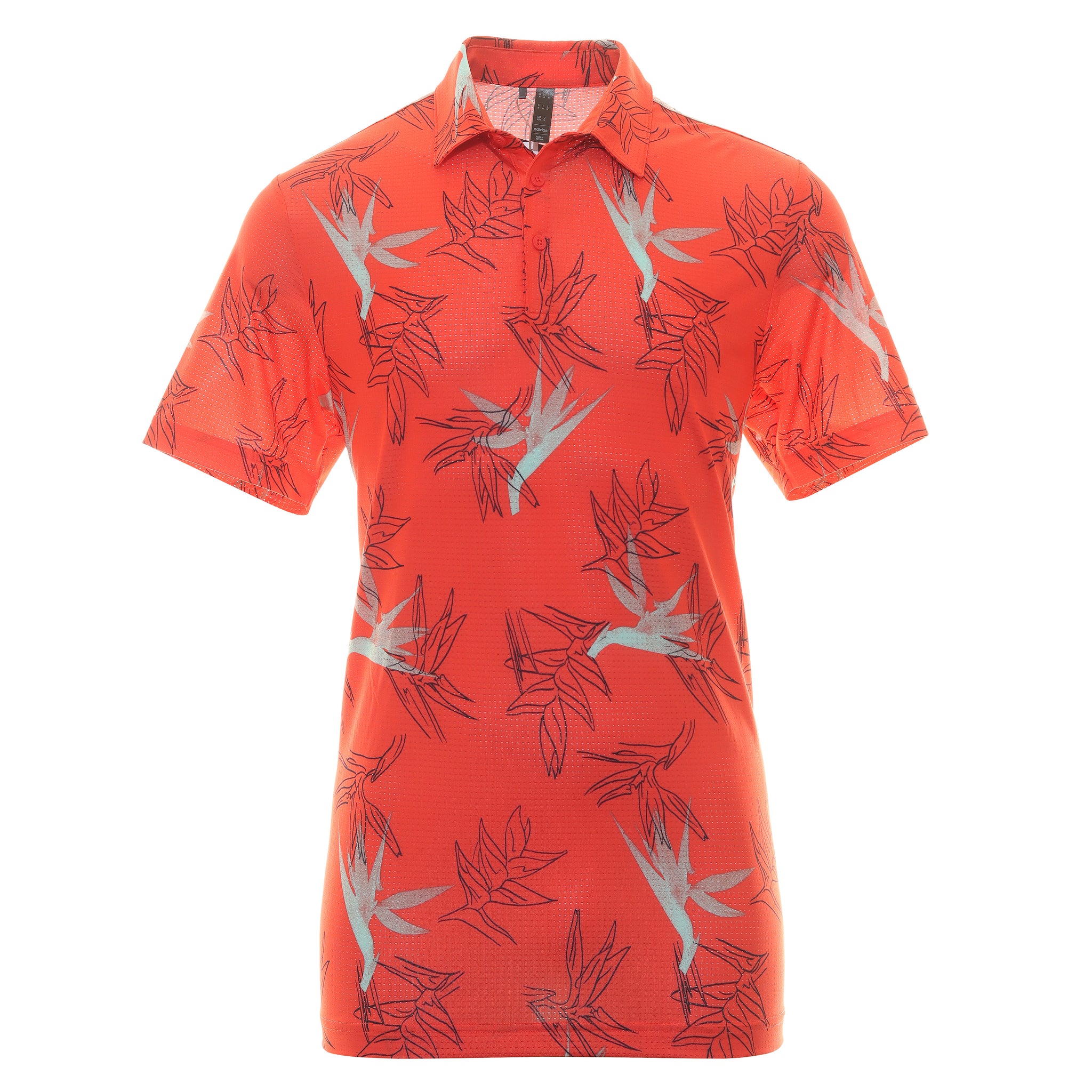 adidas Golf Oasis Mesh Print Shirt Bright Red