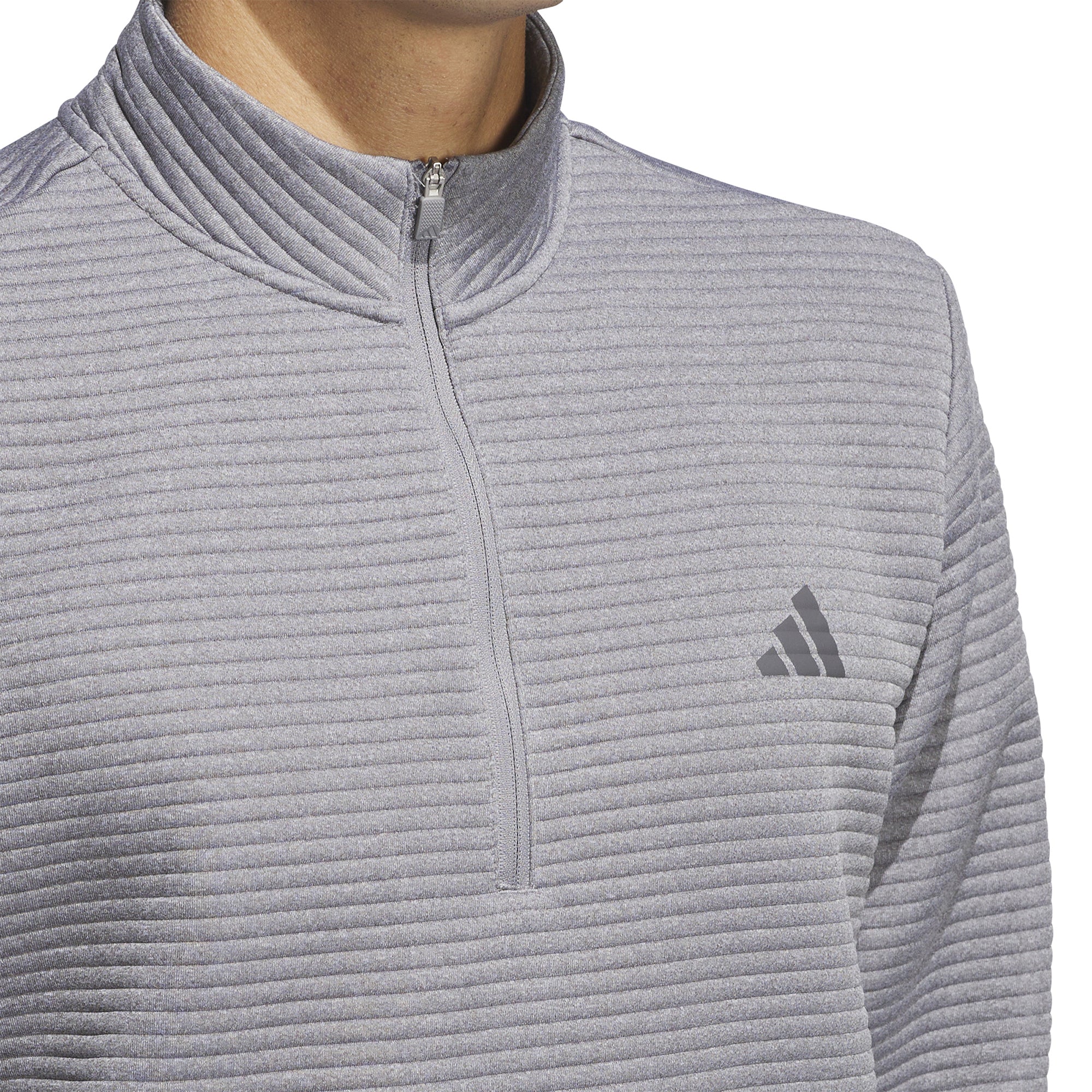 adidas Golf Ultimate365 DWR Textured 1/4 Zip Grey Three/White